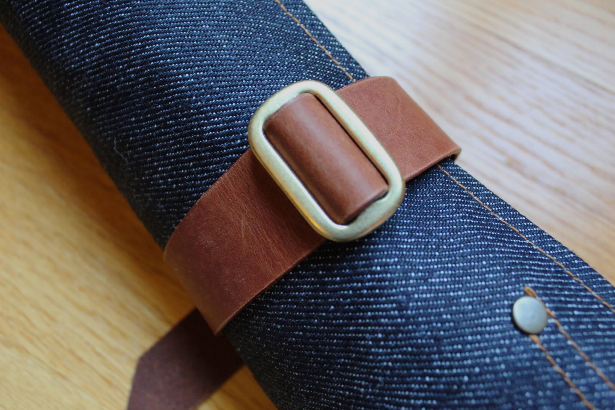 Kaneshige Hamono Handmade Denim and Leather Knife Roll - Image 10