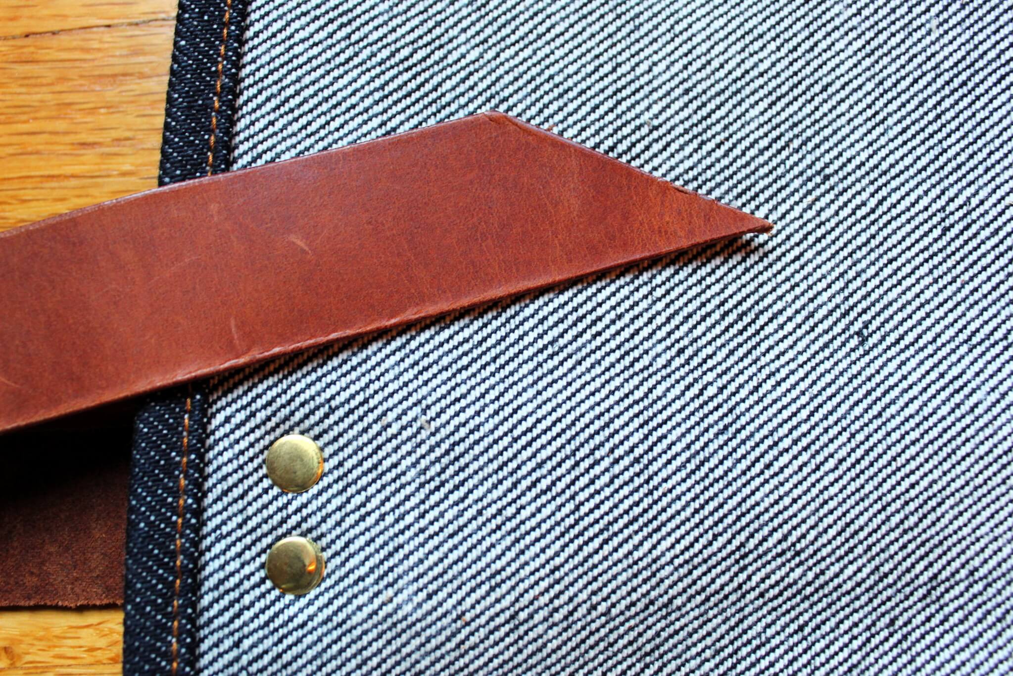 Kaneshige Hamono Handmade Denim and Leather Knife Roll - Image 14