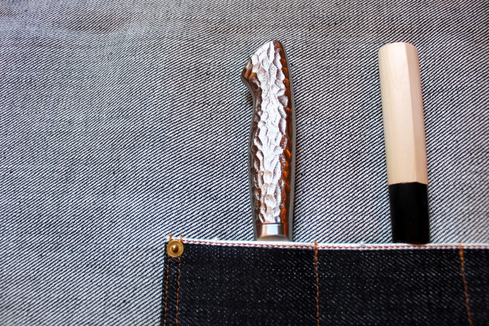 Kaneshige Hamono Handmade Denim and Leather Knife Roll - Image 7