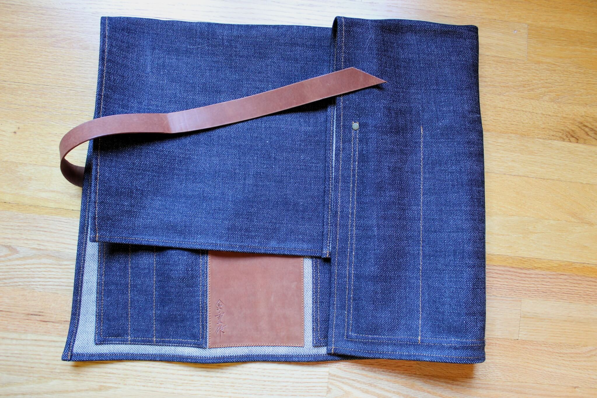 Kaneshige Hamono Handmade Denim and Leather Knife Roll - Image 8