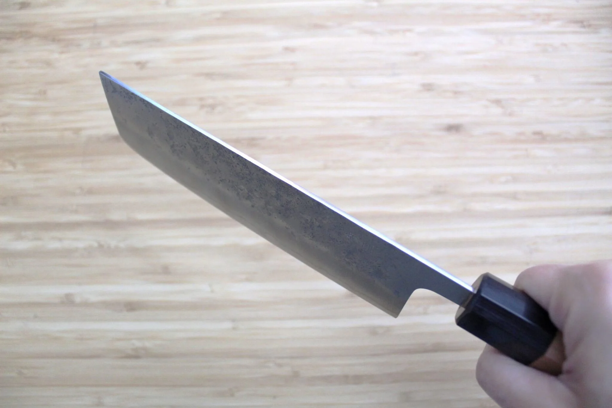Kaneshige Hamono Ginsan Nashiji Nakiri Knife 165 mm (6.5") Cherry Handle - Image 12