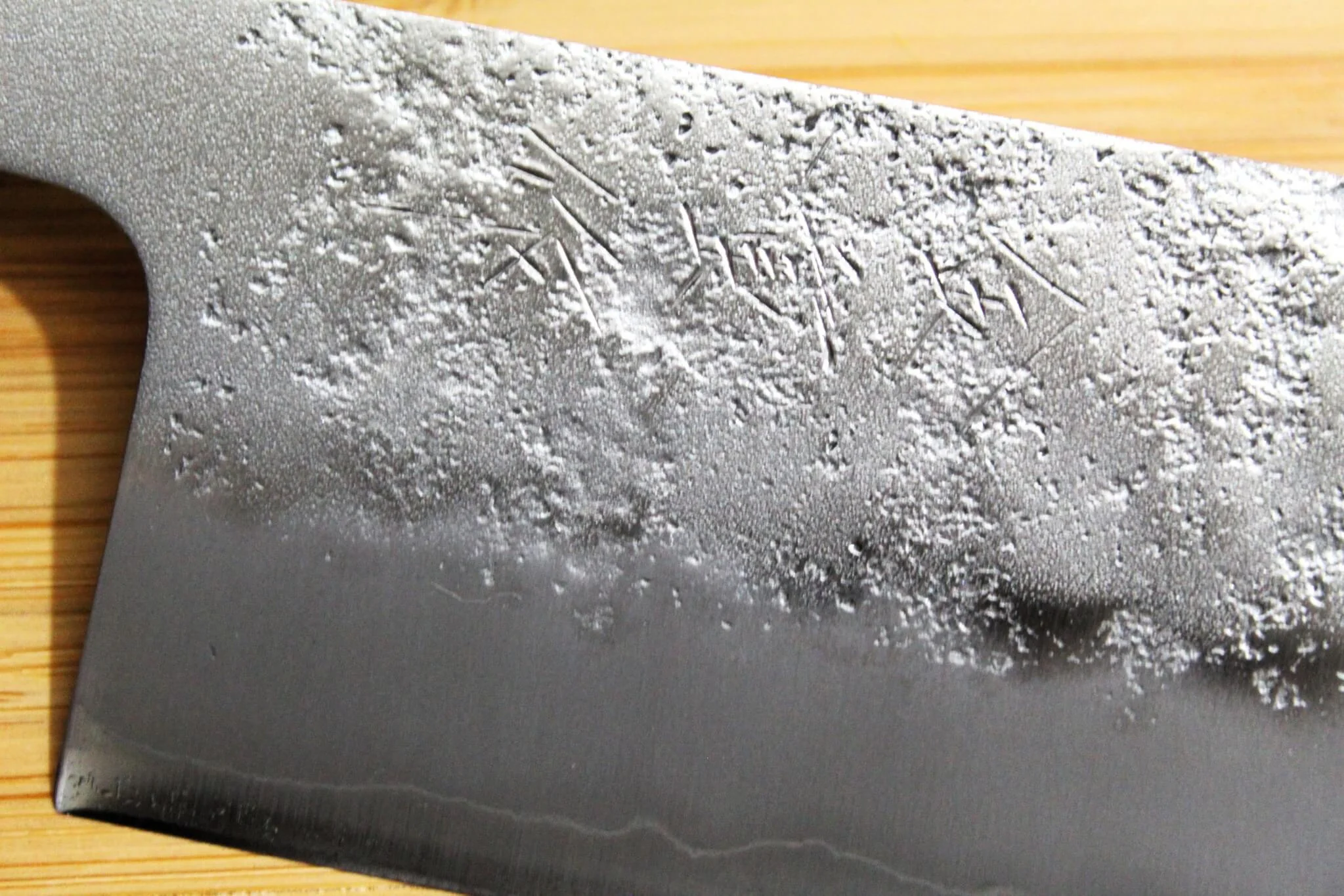Kaneshige Hamono Ginsan Nashiji Nakiri Knife 165 mm (6.5") Cherry Handle - Image 3