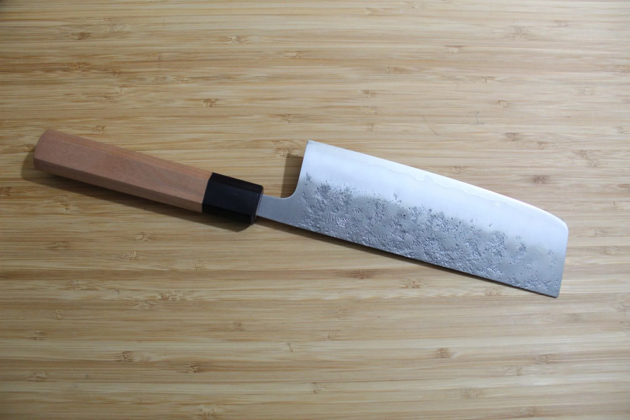 Kaneshige Hamono Ginsan Nashiji Nakiri Knife 165 mm (6.5") Cherry Handle - Image 5