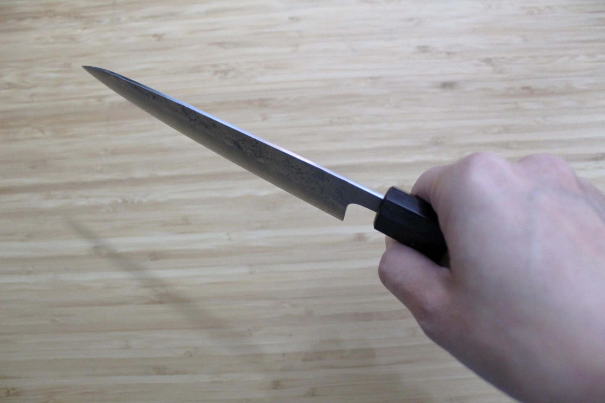 Kaneshige Hamono Ginsan Nashiji Petty Knife 150 mm (5.9") Cherry Handle - Image 11