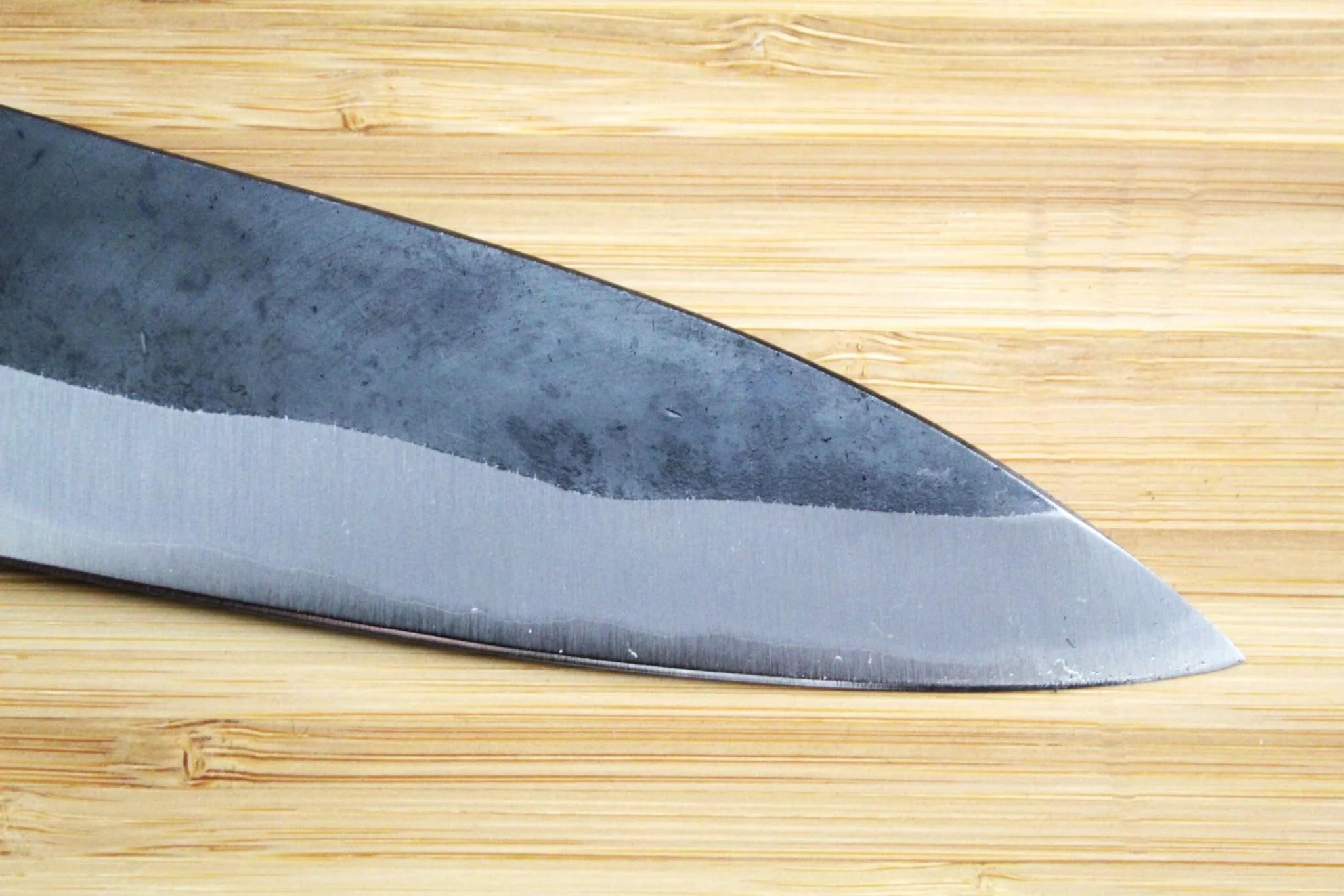 Kaneshige Hamono Kurouchi Aoniko Gyuto Knife 210 mm (8.2") Khii Ebony Handle - Image 4