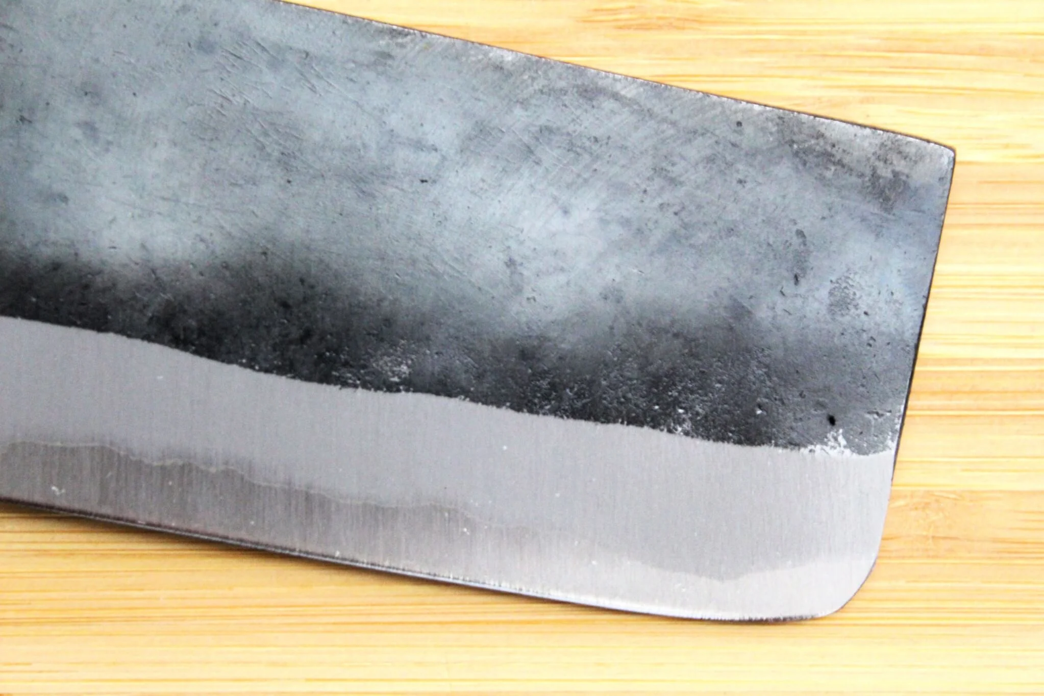 Kaneshige Hamono Kurouchi Aoniko Nakiri Knife 170 mm / 6.7" Khii Ebony Handle - Image 4