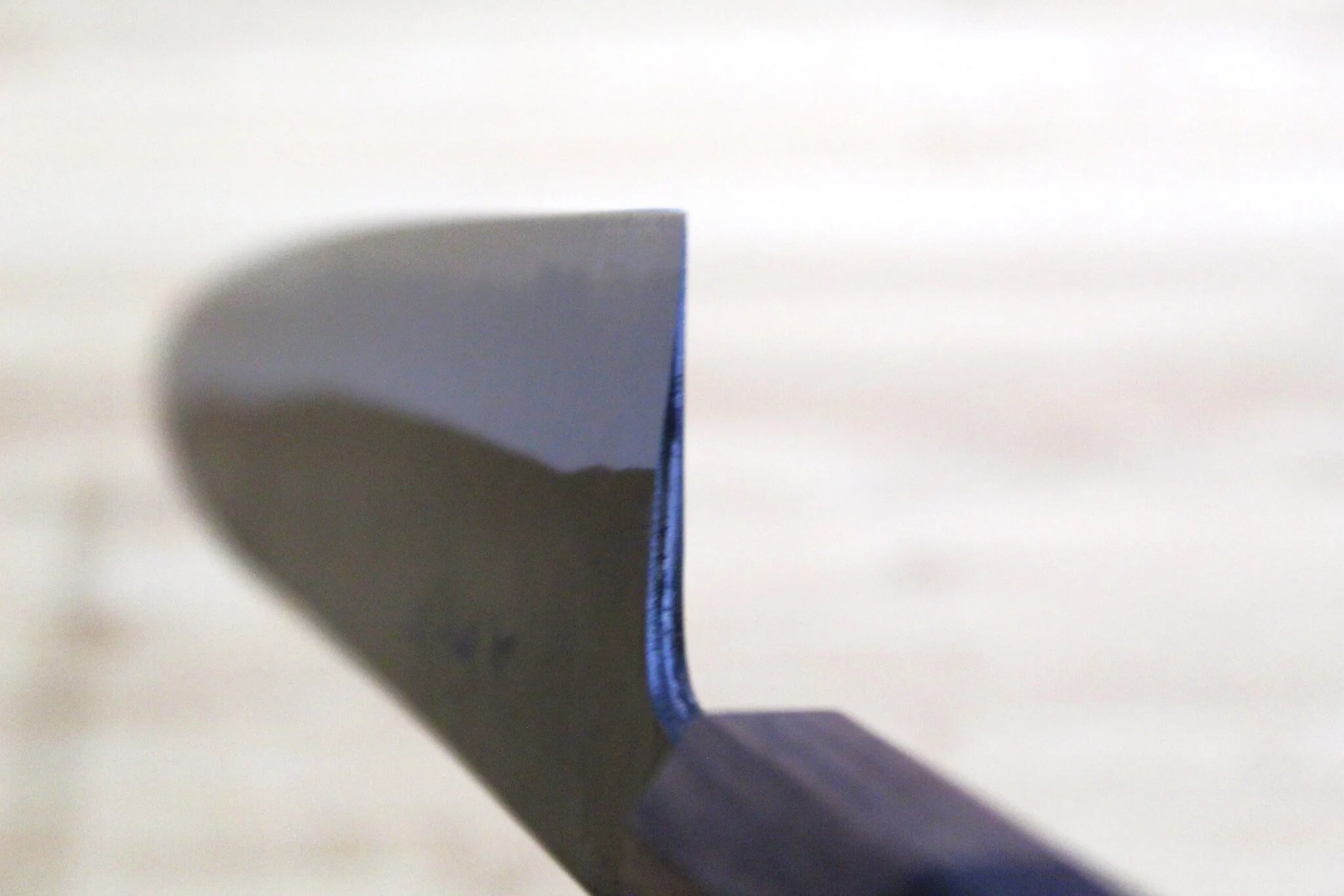 Kaneshige Hamono Kurouchi Aoniko Santoku Knife 190 mm (7.5") Khii Ebony Handle - Image 8