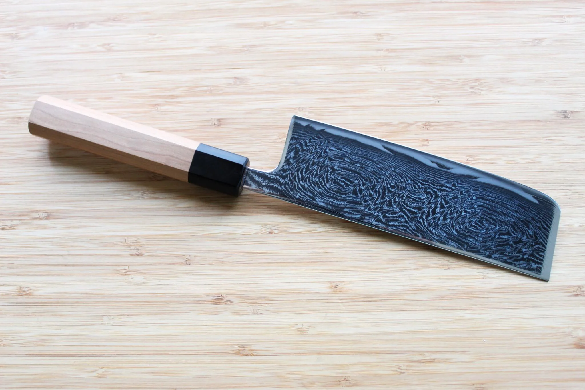 Kaneshige Hamono Vortex Nickle Damascus Nakiri Knife 165 mm (6.5") - Image 6