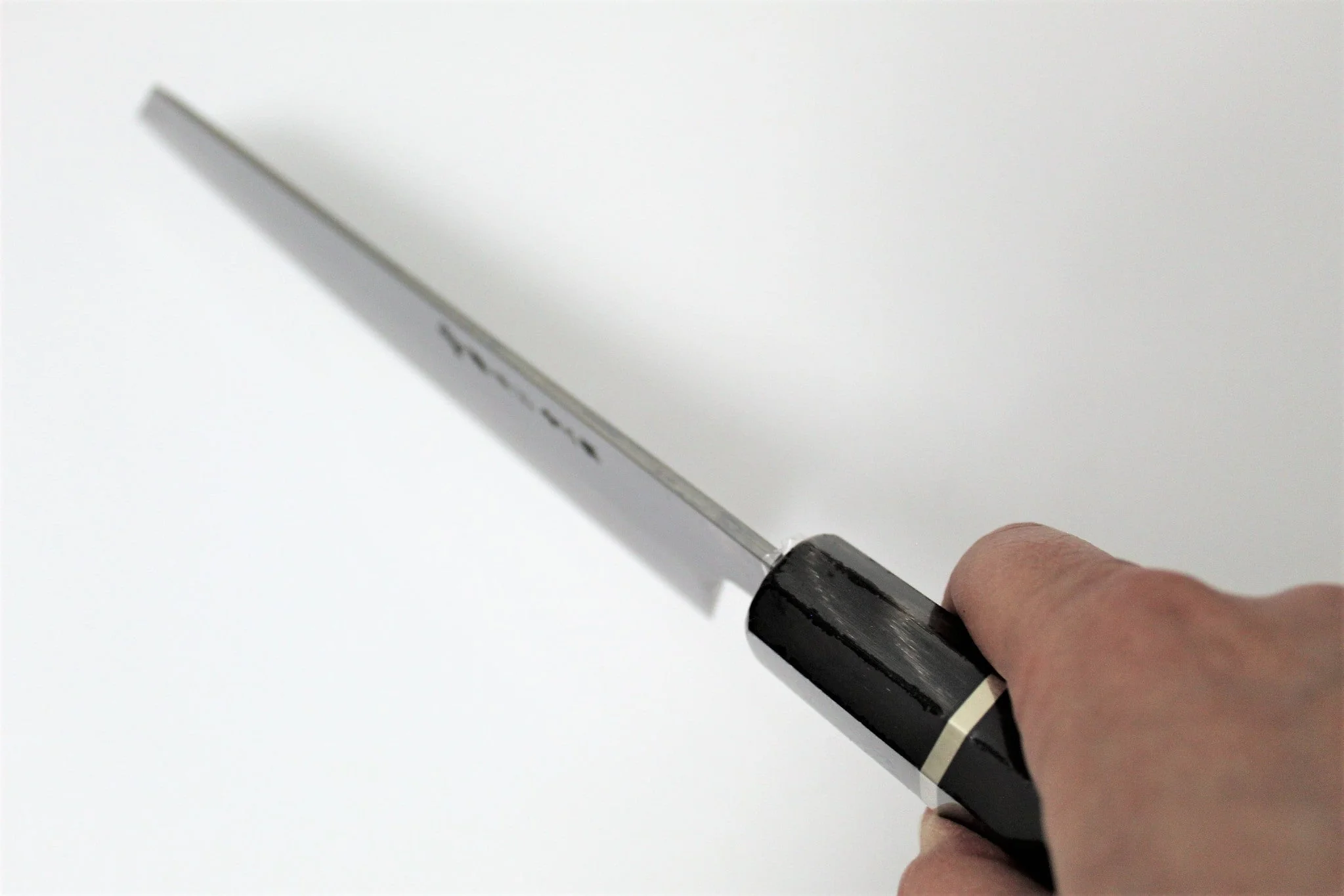 Sakai Takayuki Kengata Gyuto Homura SP with Saya 225mm (8.8") - Aoniko (Blue Steel #2) - Image 11