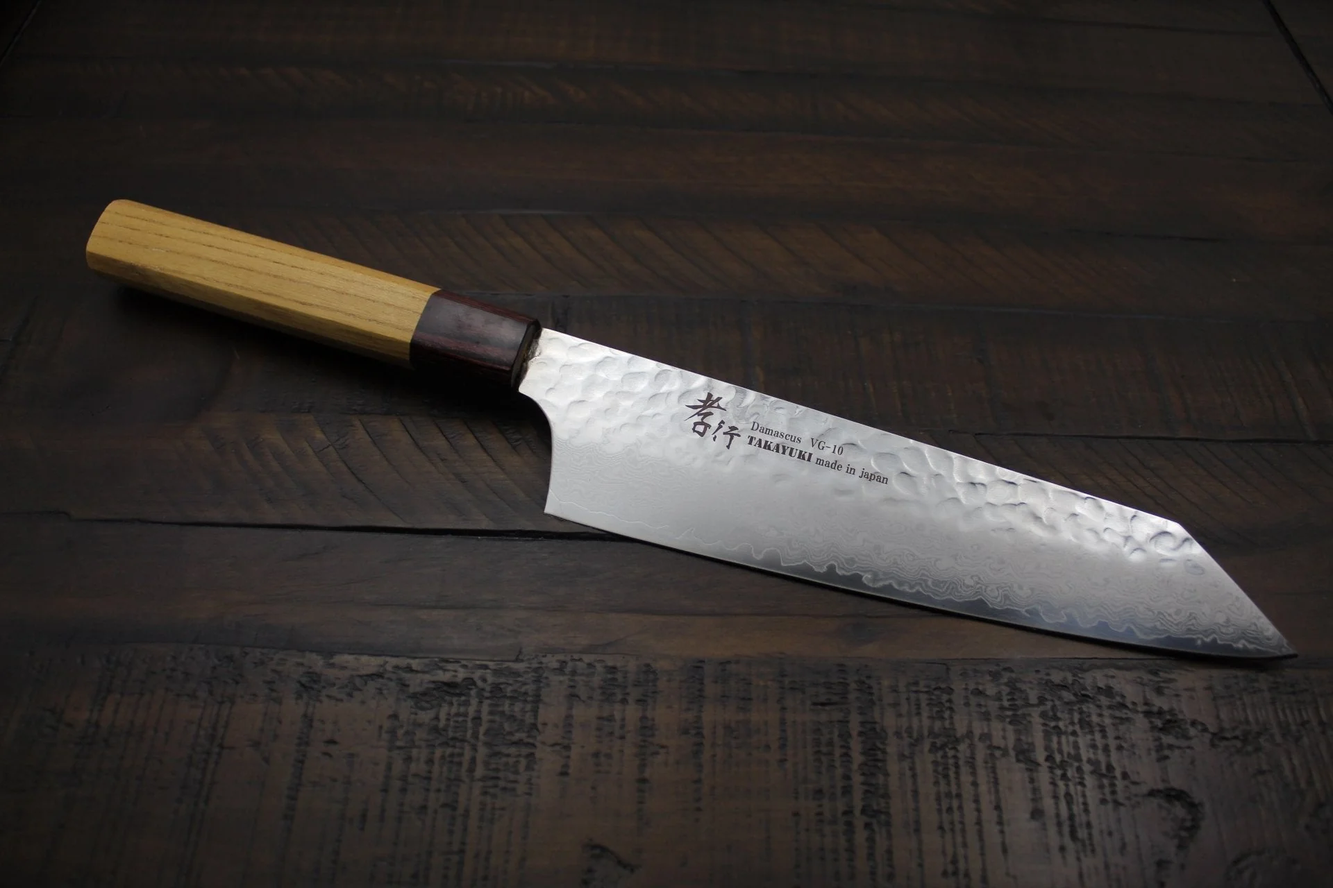 Sakai Takayuki 33-Layer Damascus 190mm Kengata Gyuto VG10 Stainless Steel | Wa-Handle - Image 3