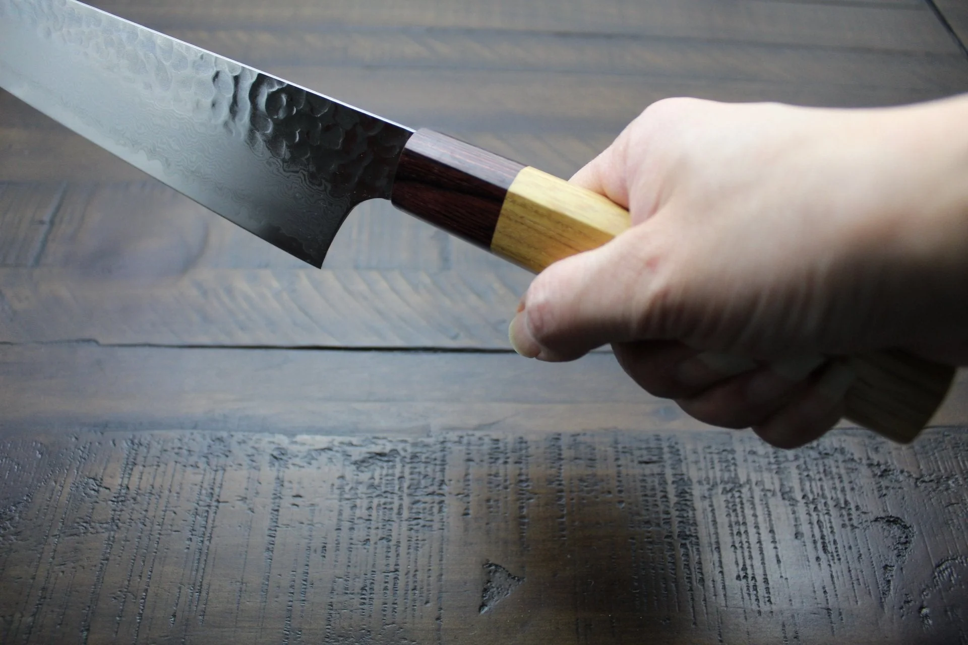 Sakai Takayuki 33-Layer Damascus 190mm Kengata Gyuto VG10 Stainless Steel | Wa-Handle - Image 8
