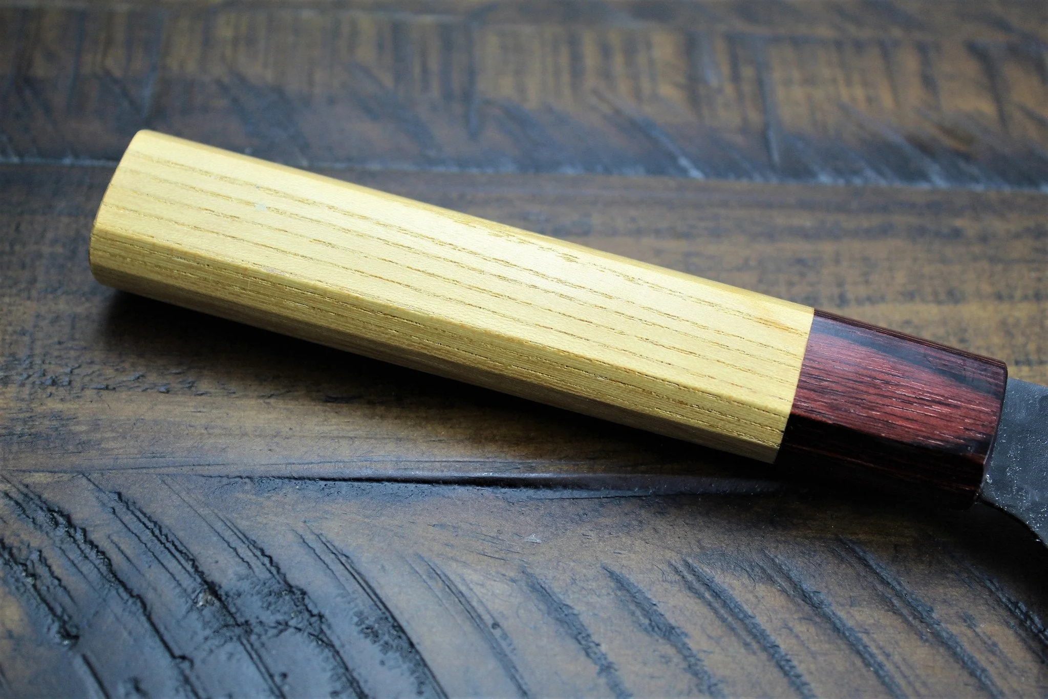 Sakai Takayuki Kengata Gyuto Kurouchi Hammered Finish Aogami Super 190mm (7.5") Japanese Chef Knife - Image 4