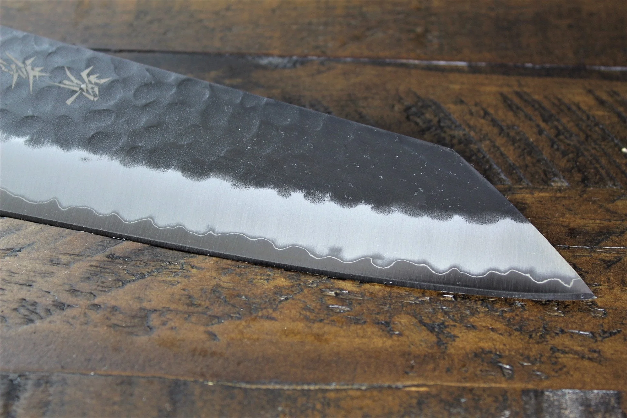 Sakai Takayuki Kengata Gyuto Kurouchi Hammered Finish Aogami Super 190mm (7.5") Japanese Chef Knife - Image 5