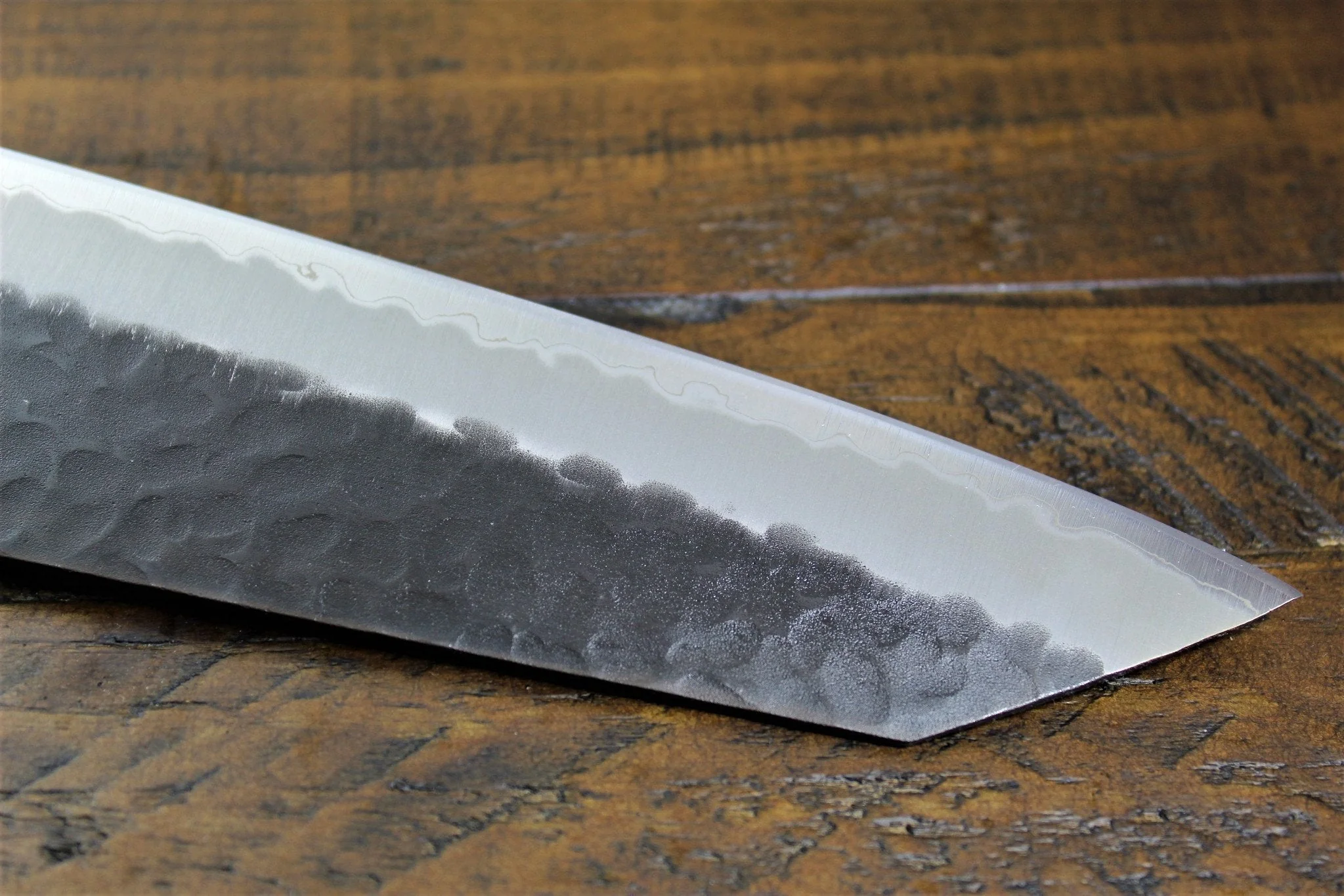 Sakai Takayuki Kengata Gyuto Kurouchi Hammered Finish Aogami Super 190mm (7.5") Japanese Chef Knife - Image 8