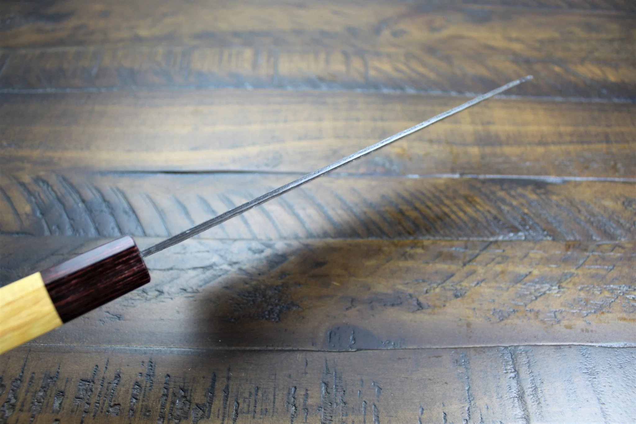 Sakai Takayuki Kengata Gyuto Kurouchi Hammered Finish Aogami Super 190mm (7.5") Japanese Chef Knife - Image 9