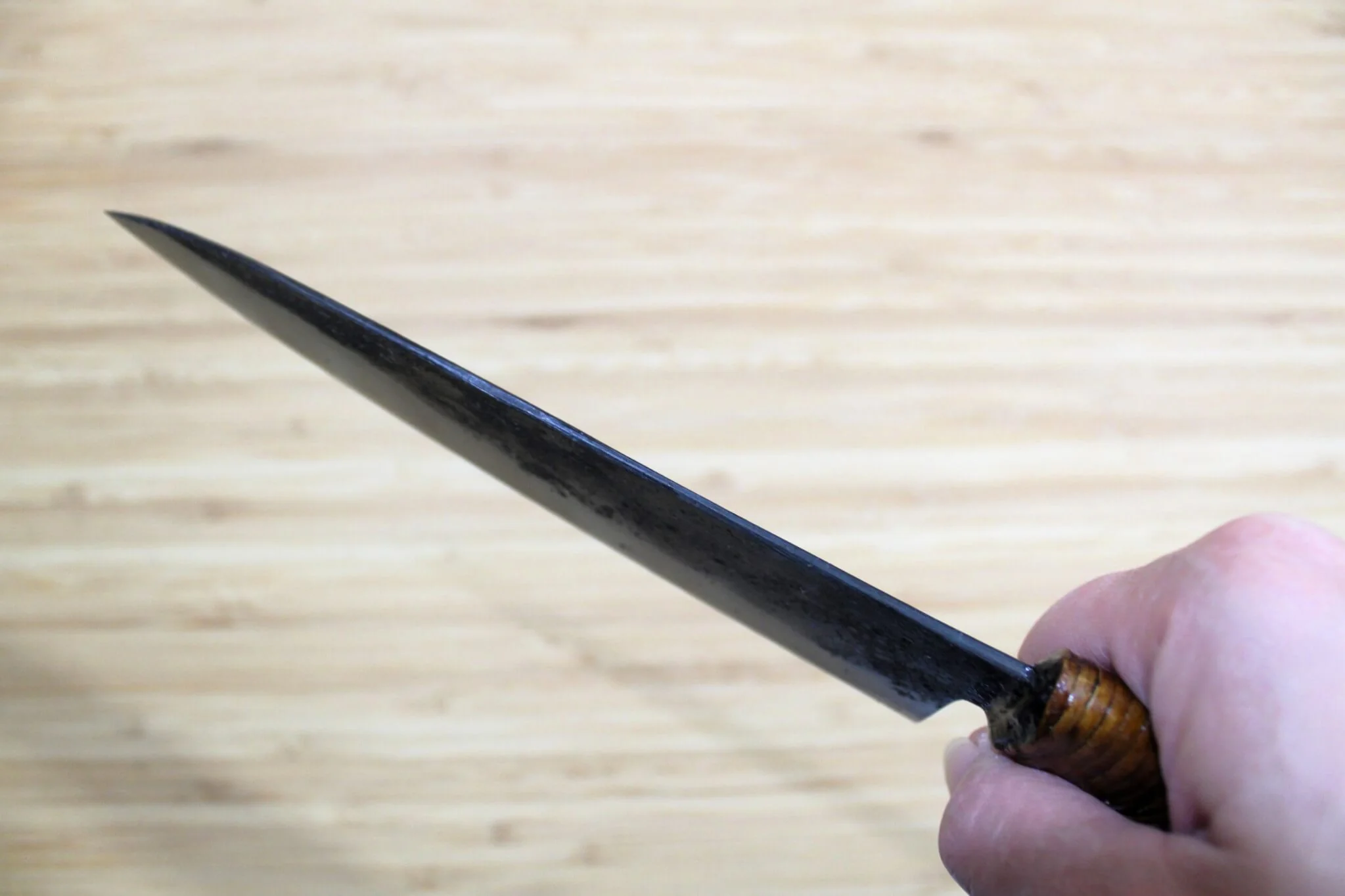 Kyokokaji Shokei Shironiko Kurouchi Bunka 165 mm (6.5") Fujimaki Handle - Image 10