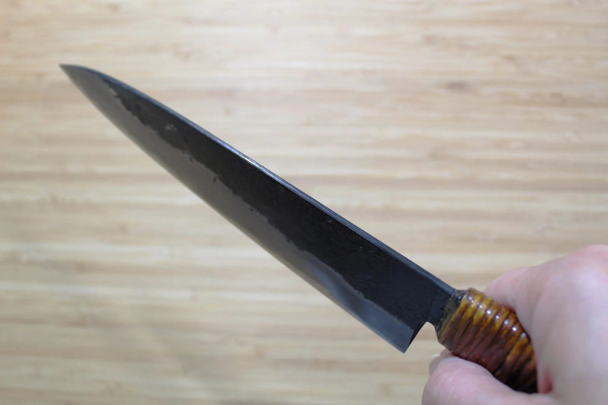 Kyokokaji Shokei Shironiko Kurouchi Bunka 180 mm Fujimaki Handle - Image 10
