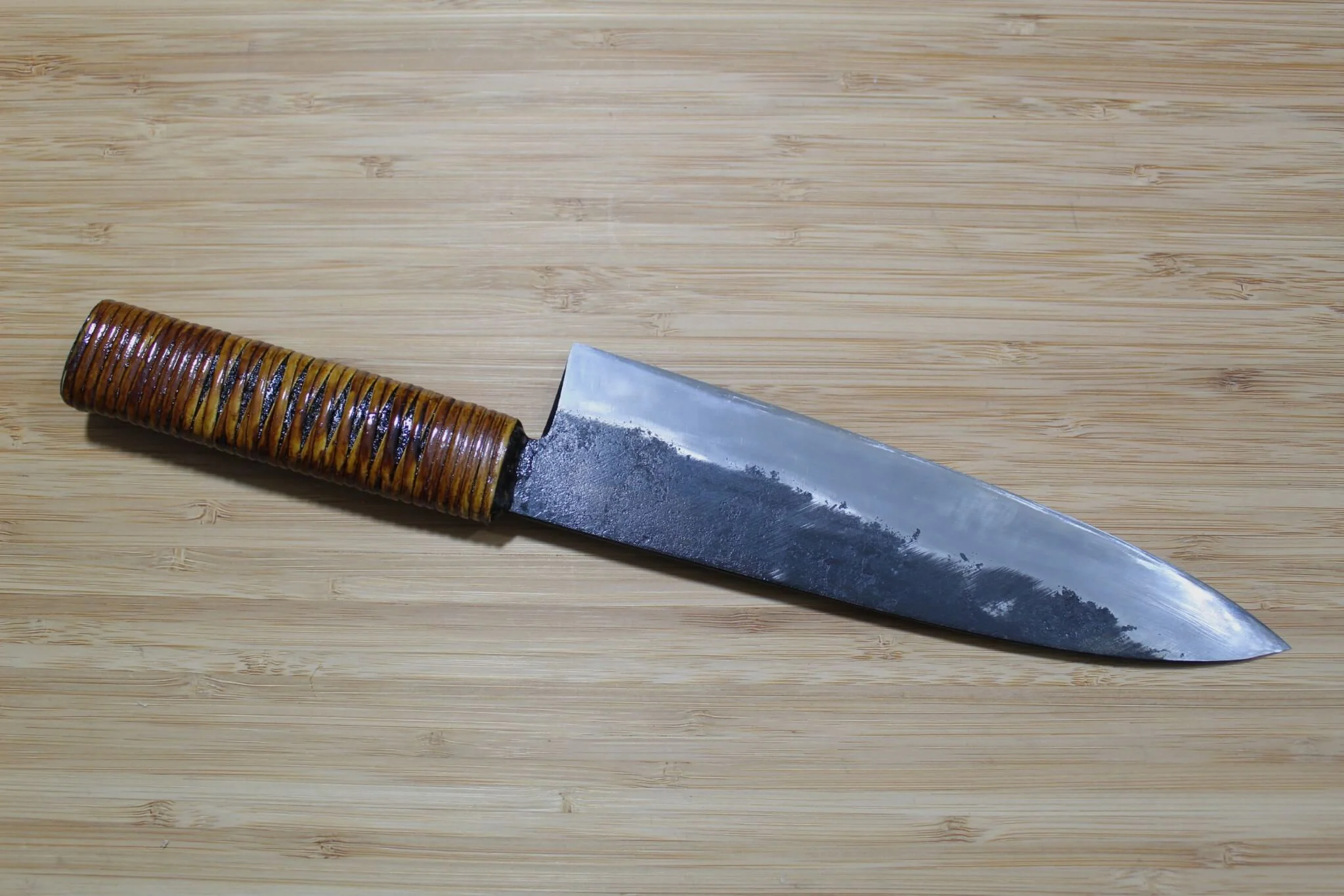 Kyokokaji Shokei Shironiko Kurouchi Bunka 180 mm Fujimaki Handle - Image 5