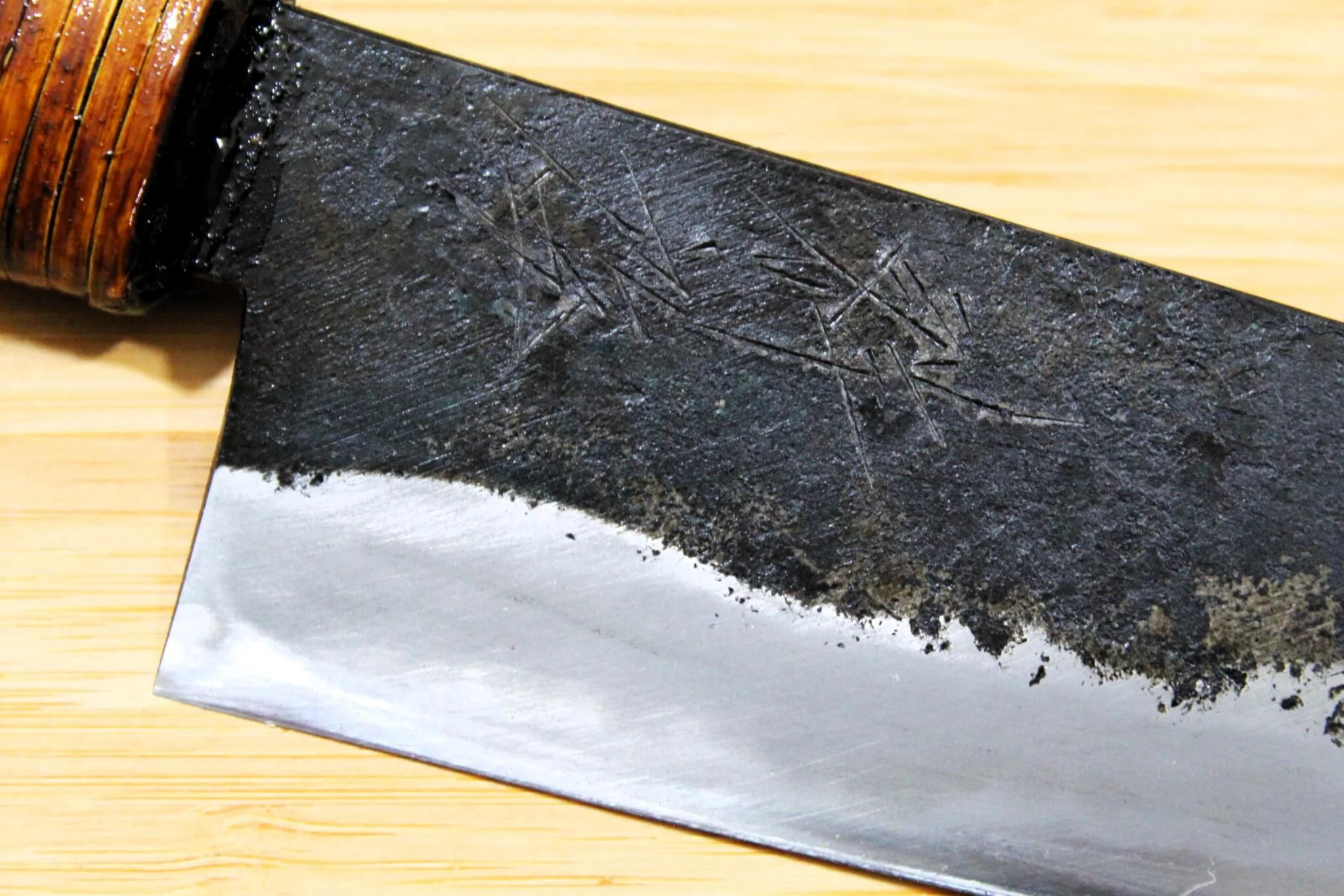 Kyokokaji Shokei Shironiko Kurouchi Deba 135 mm (5.3") Fujimaki Handle - Image 3