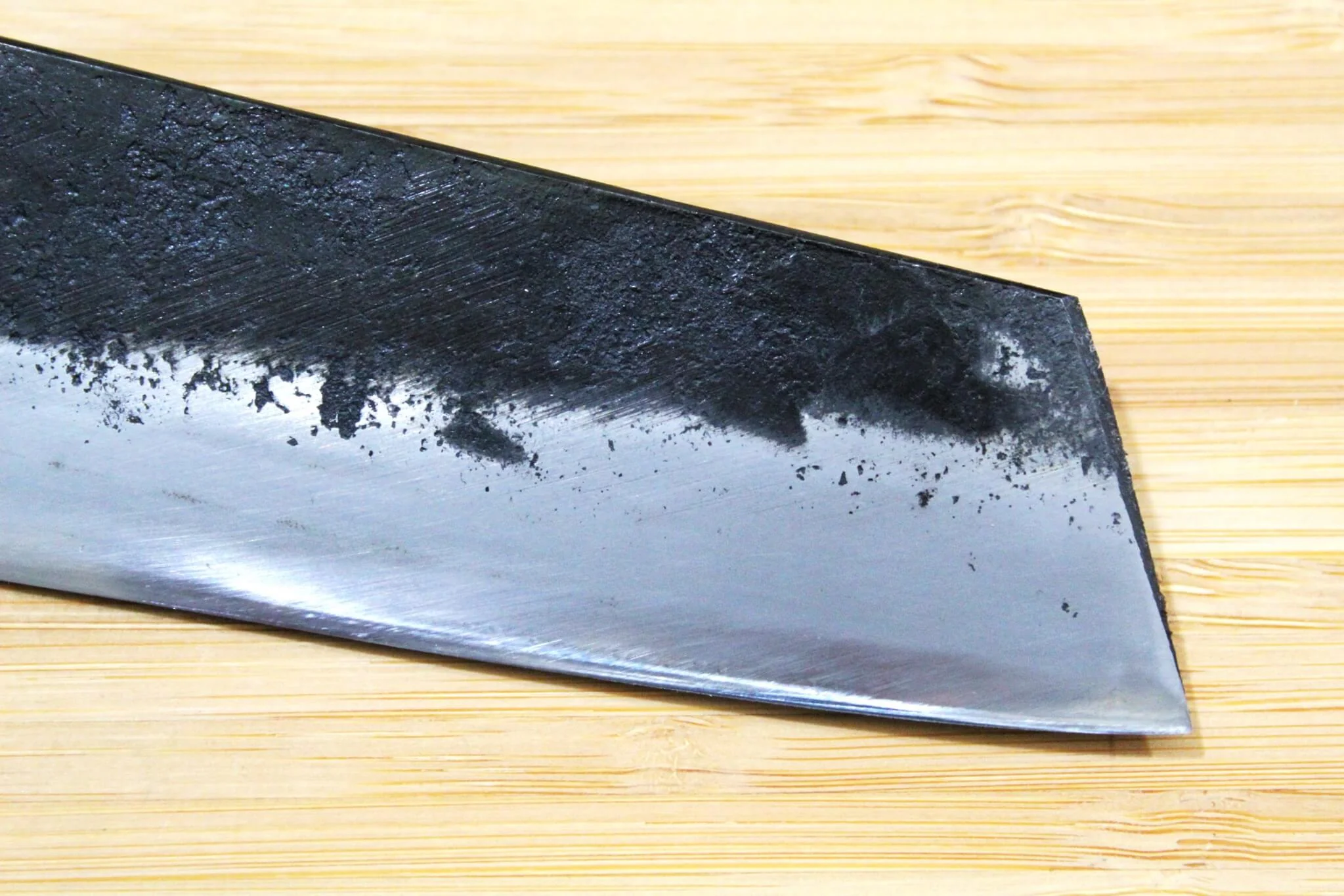 Kyokokaji Shokei Shironiko Kurouchi Kiritsuke 170 mm / 6.7" Fujimaki Handle - Image 4