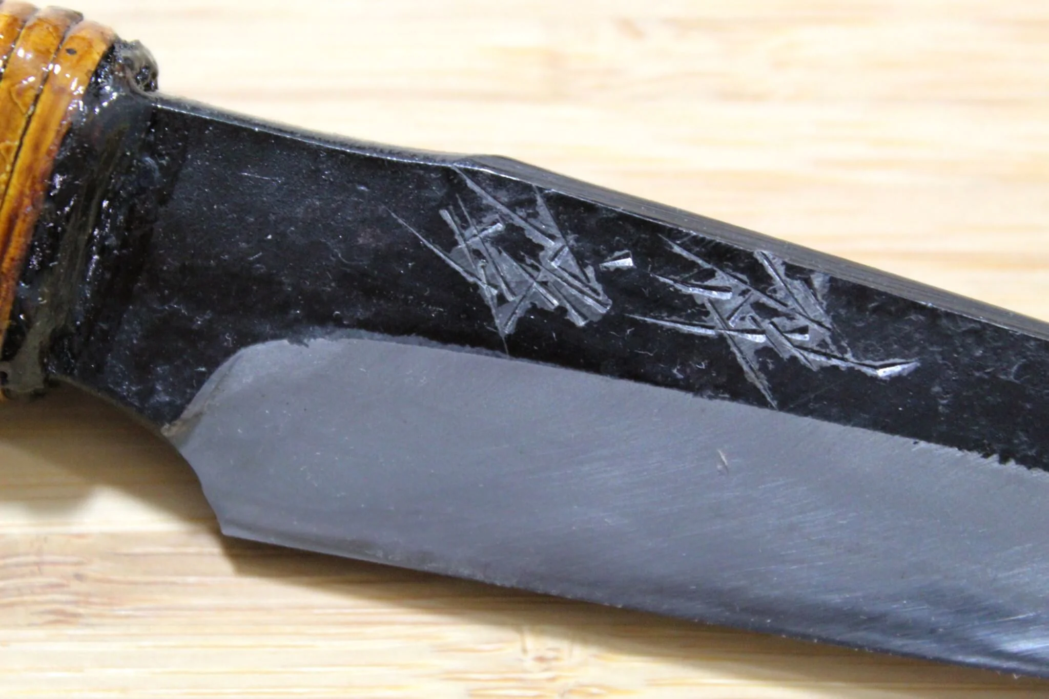 Kyokokaji Shokei Shironiko Kurouchi Petty 120 mm (4.7") Fujimaki Handle - Image 3