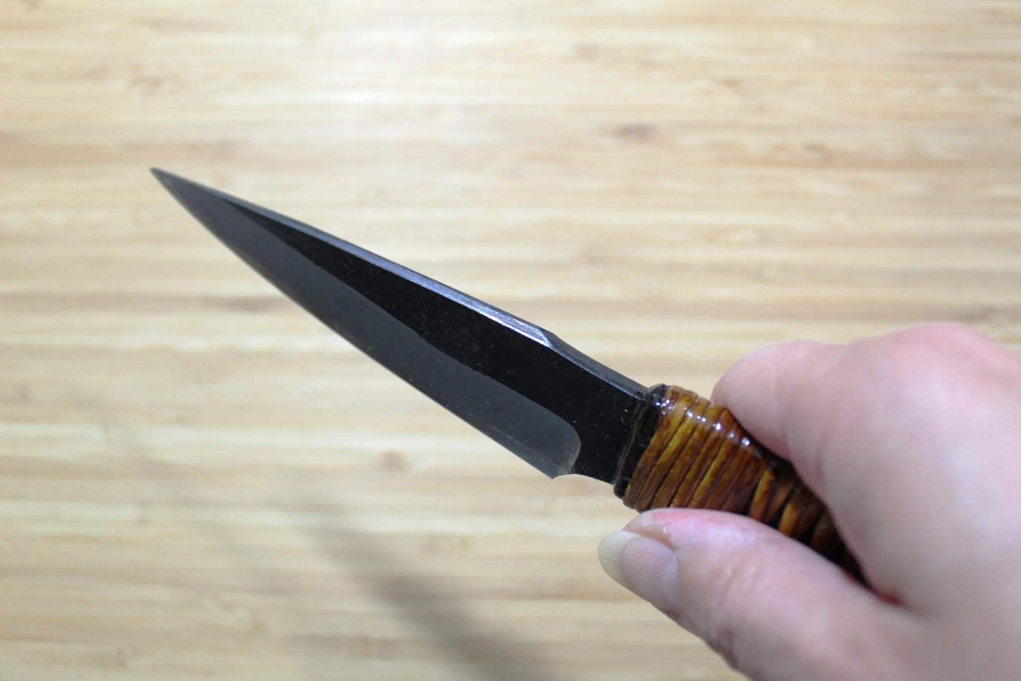 Kyokokaji Shokei Shironiko Kurouchi Petty 120 mm (4.7") Fujimaki Handle - Image 7