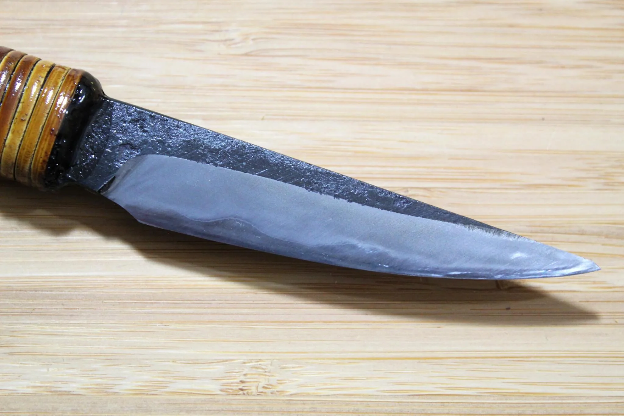 Kyokokaji Shokei Shironiko Kurouchi Petty / Paring 75 mm (3.0") Fujimaki Handle - Image 3
