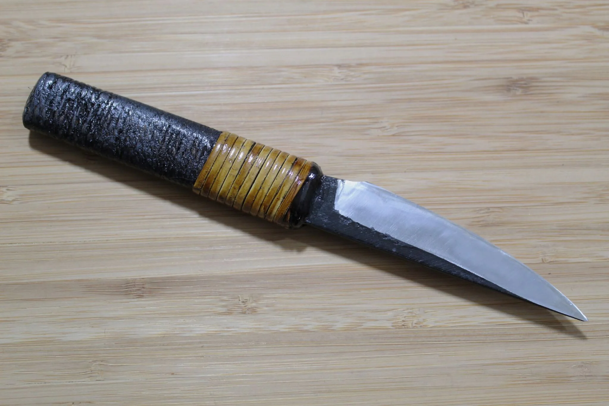 Kyokokaji Shokei Shironiko Kurouchi Petty / Paring 75 mm (3.0") Fujimaki Handle - Image 4