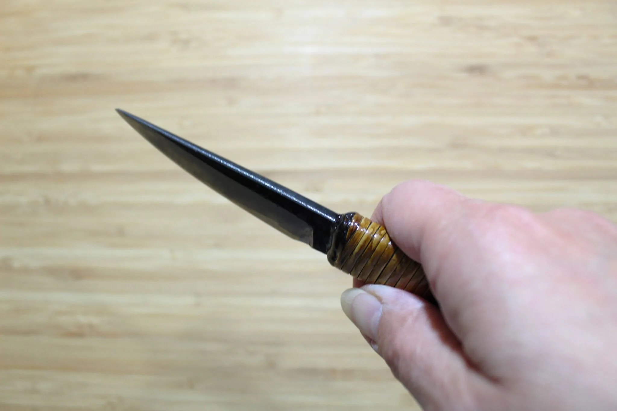 Kyokokaji Shokei Shironiko Kurouchi Petty / Paring 75 mm (3.0") Fujimaki Handle - Image 8