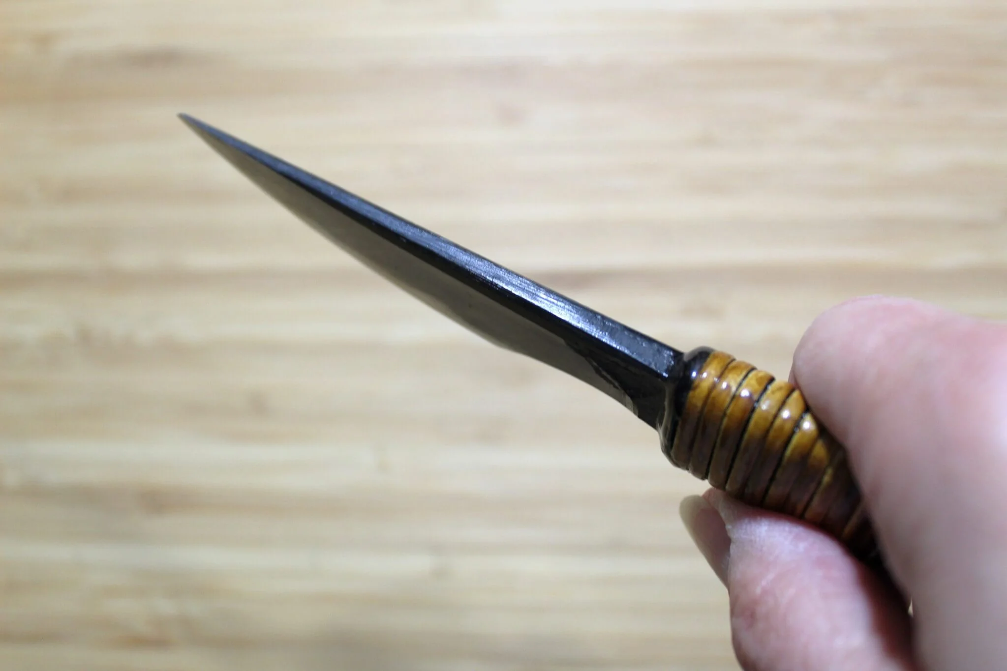 Kyokokaji Shokei Shironiko Kurouchi Petty / Paring 65 mm (2.5") Fujimaki Handle - Image 9