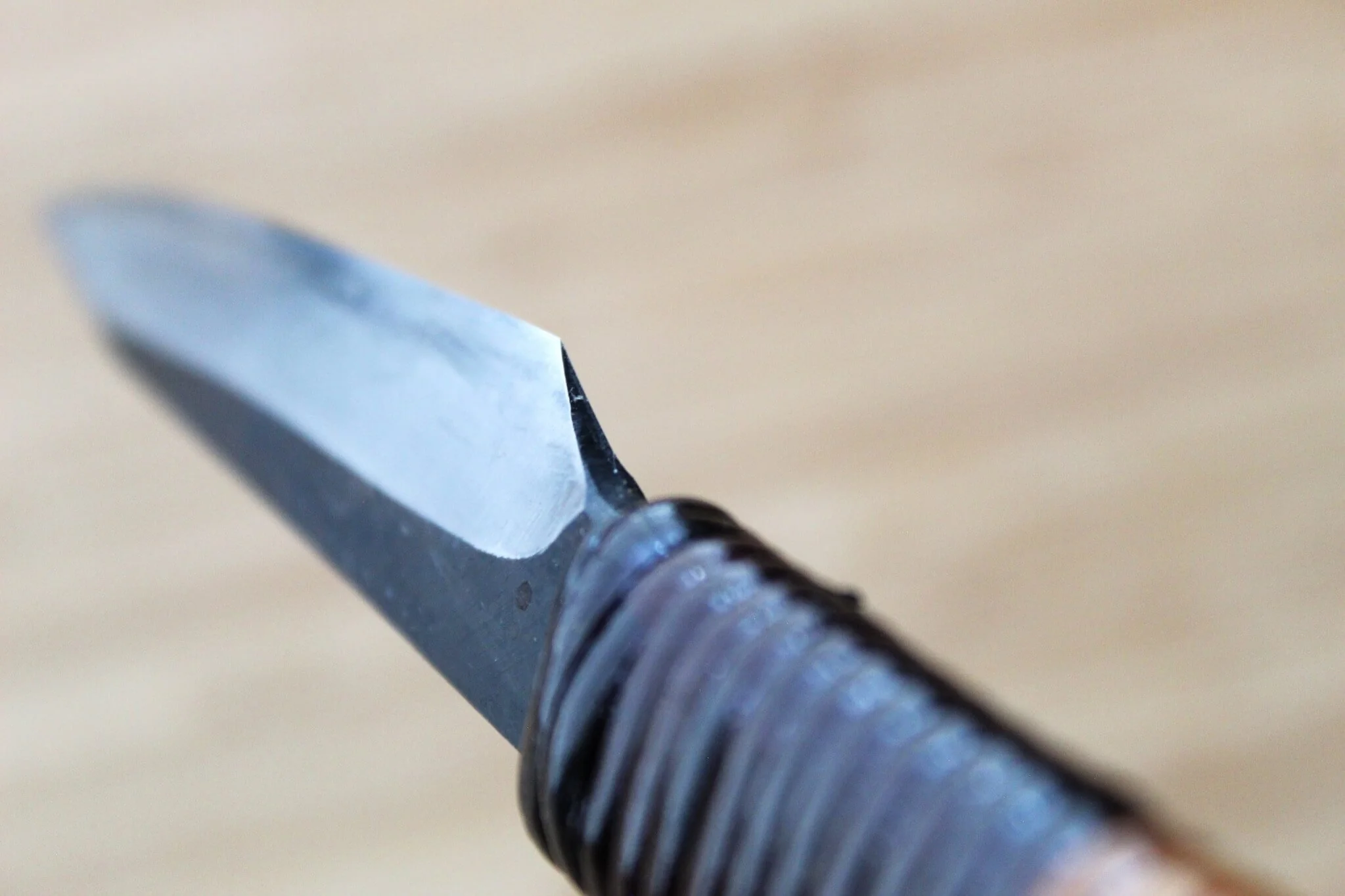 Kyokokaji Shokei Shironiko Kurouchi Petty / Paring 90 mm Fujimaki Handle - Image 7