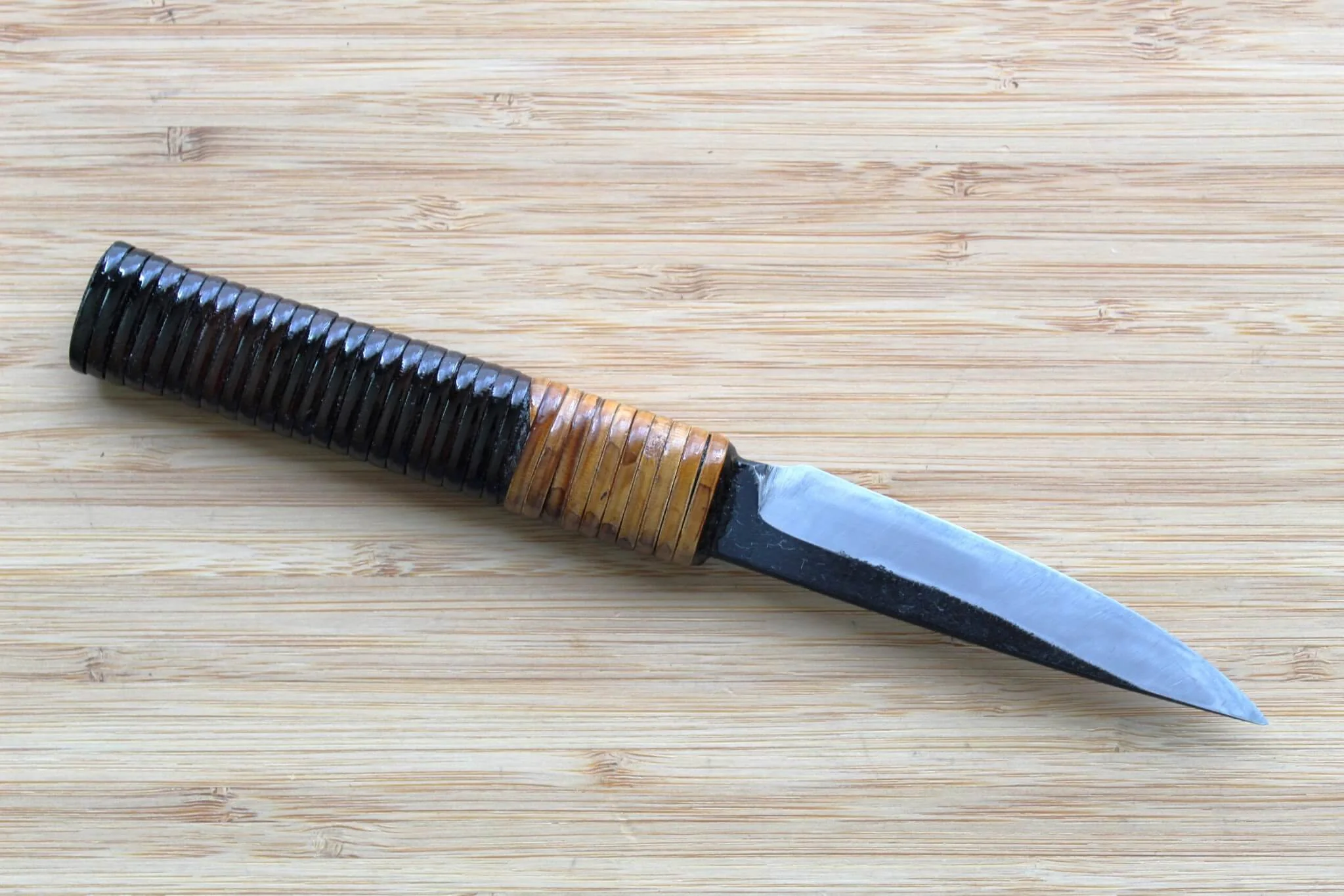 Kyokokaji Shokei Shironiko White #2 Kurouchi Wide Petty Knife - 90mm (Fujimaki Handle) - Image 4