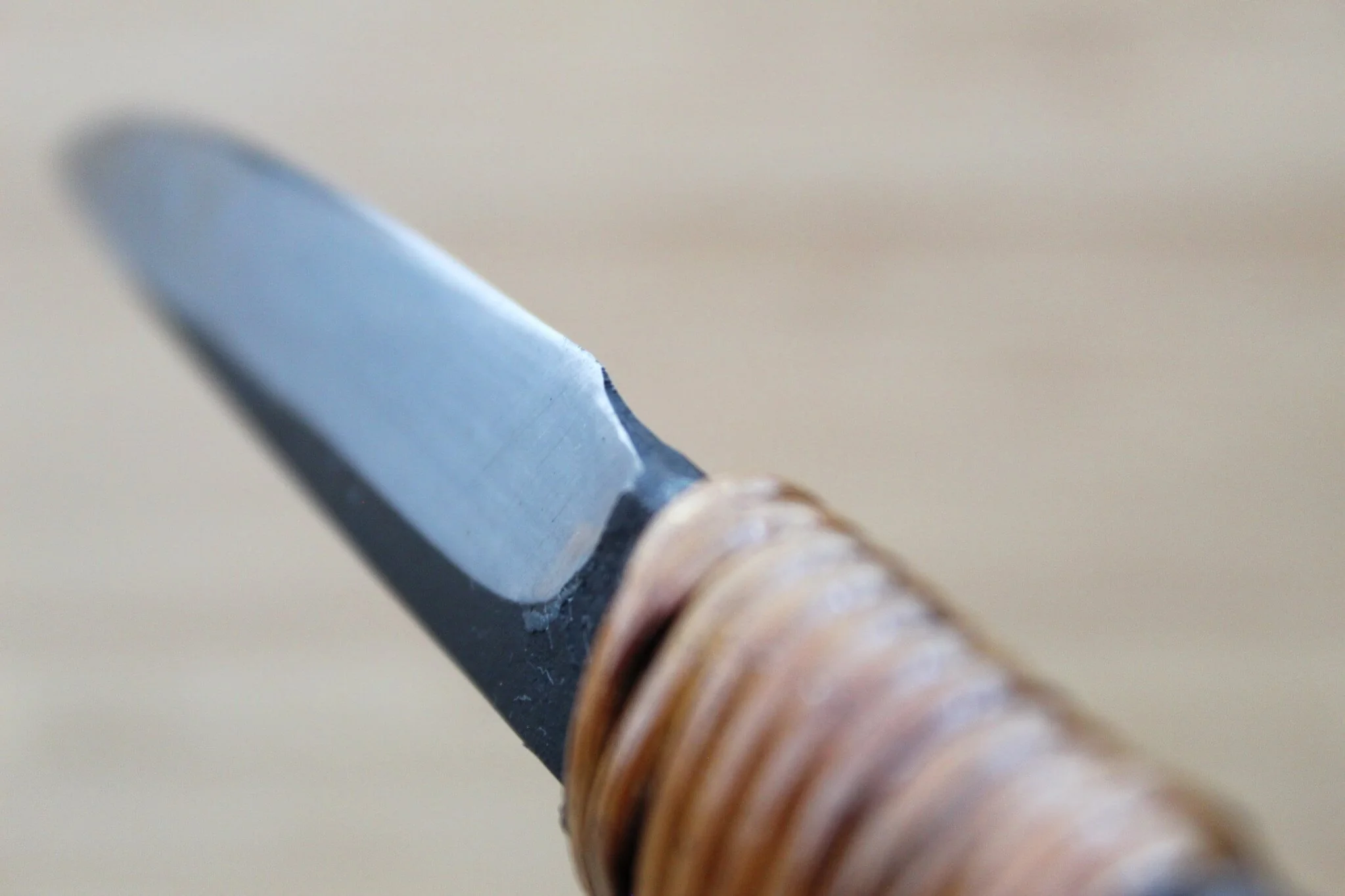 Kyokokaji Shokei Shironiko White #2 Kurouchi Wide Petty Knife - 90mm (Fujimaki Handle) - Image 7