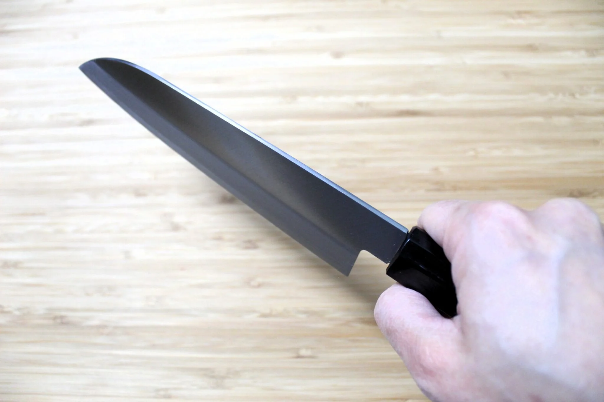 Miki Hamono Gokuao Aogami Super / Blue Super Steel Santoku Knife 170 mm / 6.7" with Rosewood Handle - Image 10