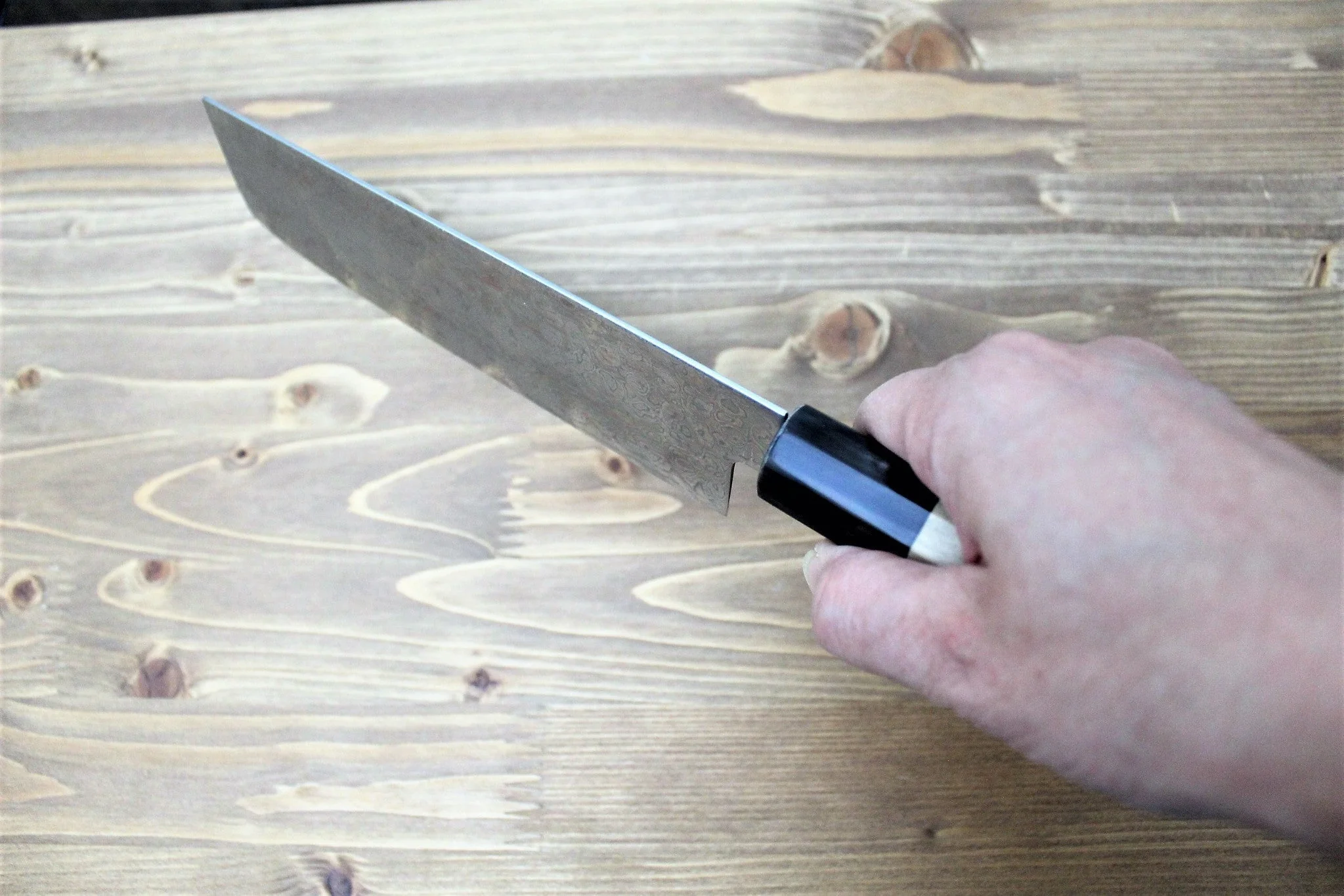 Misuzu Hamono 45 Layer Damascus AUS-10 Core Nakiri 165 mm / 6.4" Magnolia Handle - Image 8