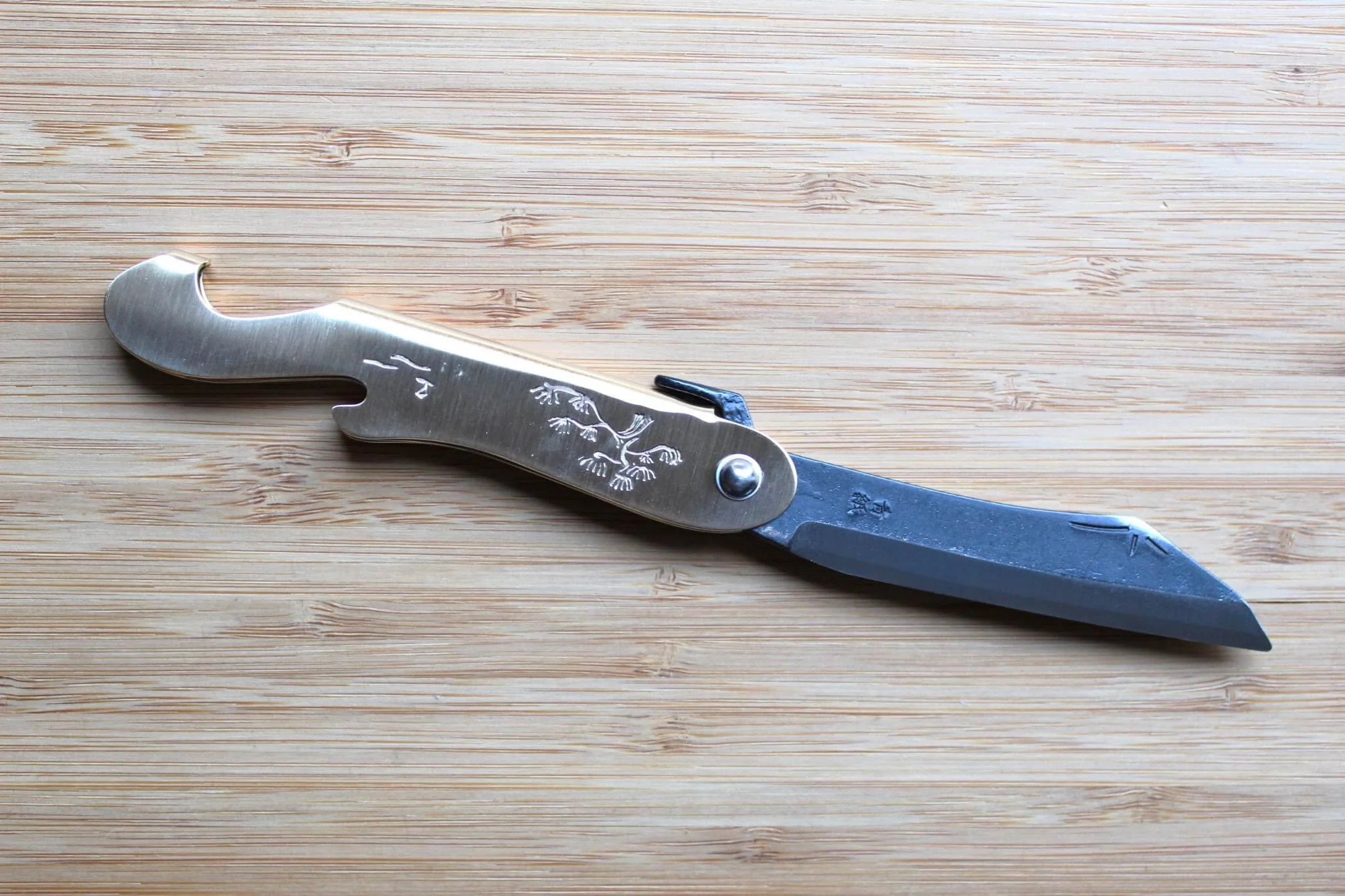 Mujun Mt. Fuji Japanese High Carbon Steel Folding Pocket Knife - Image 2