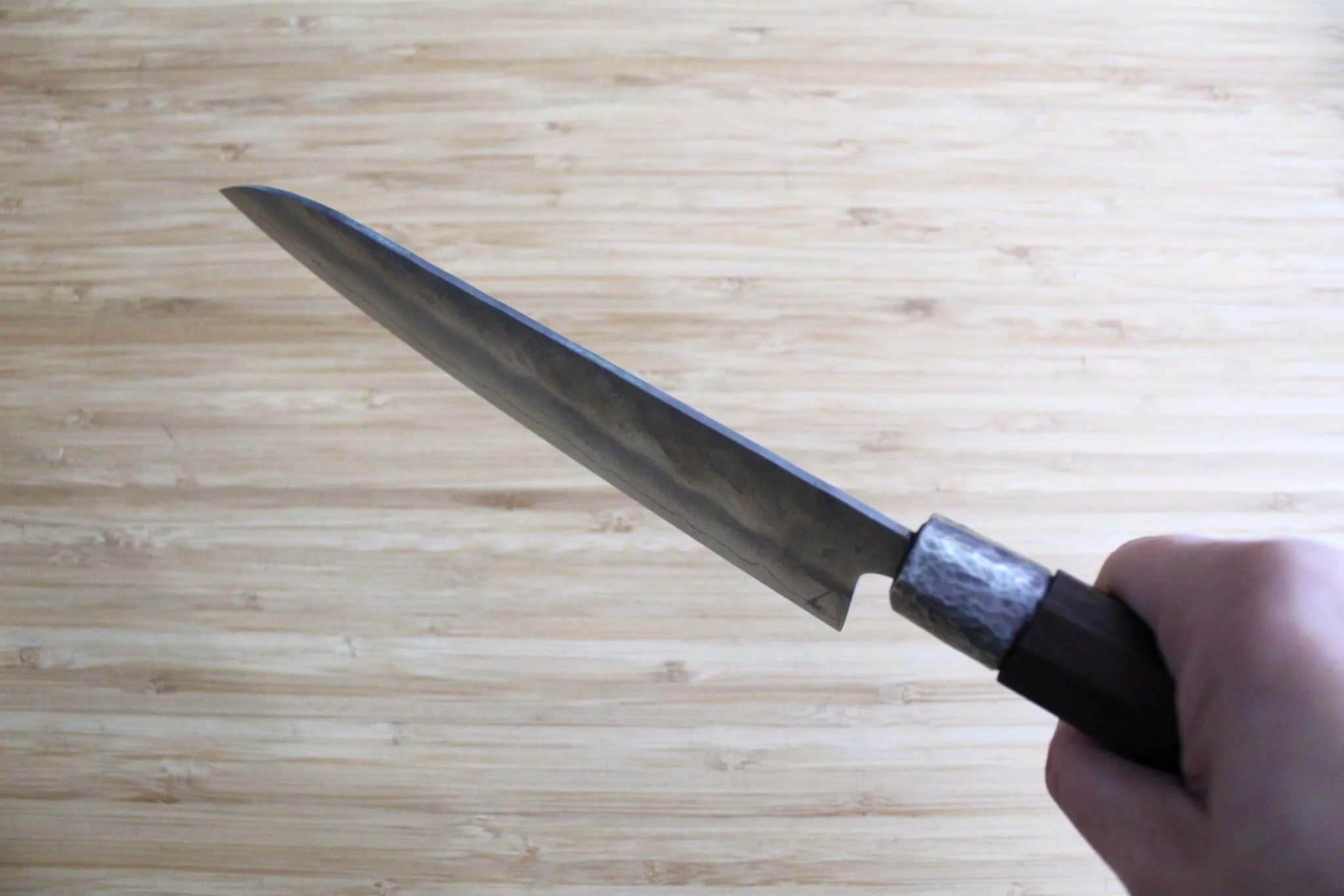 Nishiuchi Hocho Ginsan Bunka 180 mm Walnut Handle - Image 9