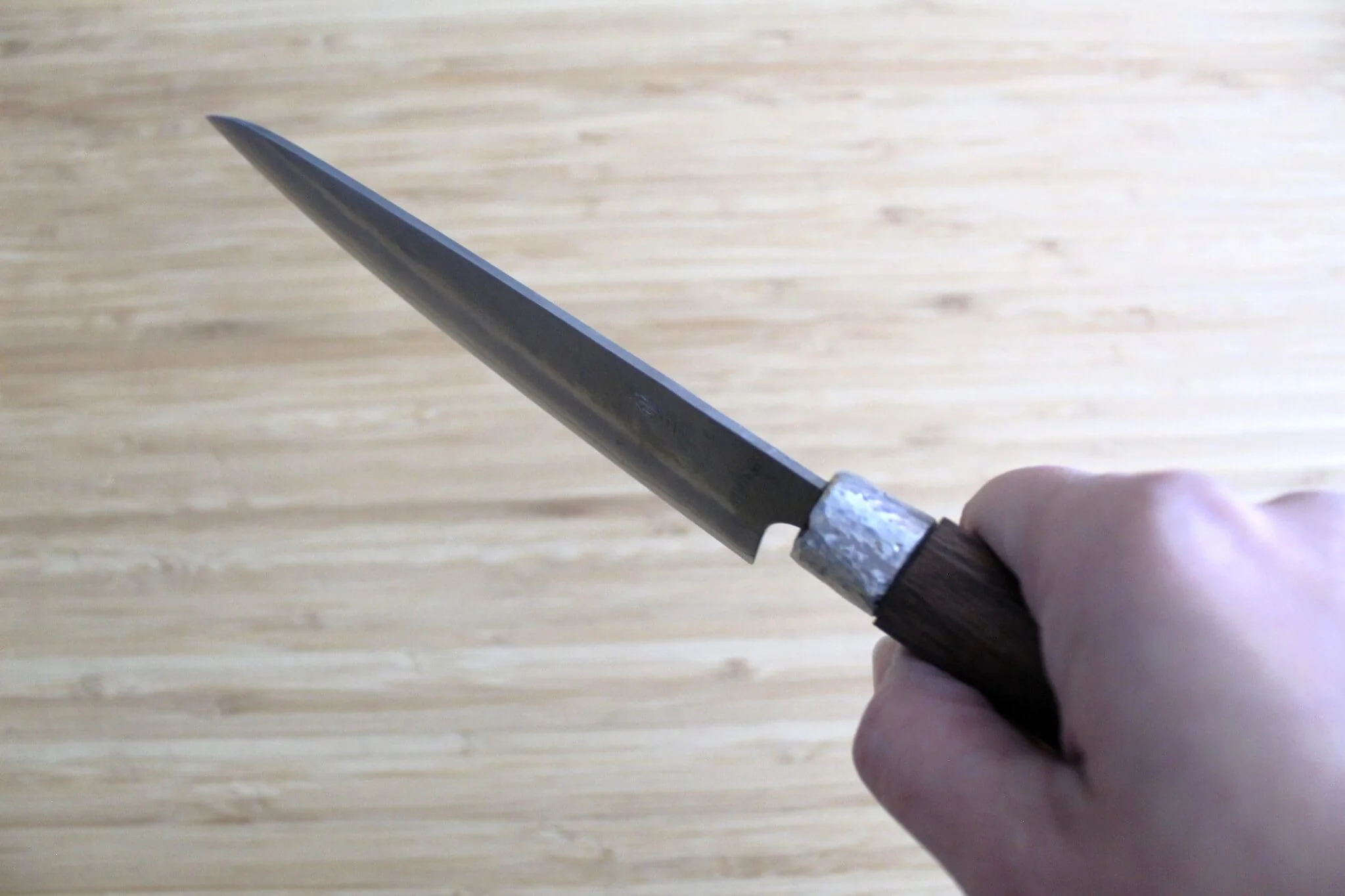 Nishiuchi Hocho Ginsan Petty 135 mm (5.3") Walnut Handle - Image 8