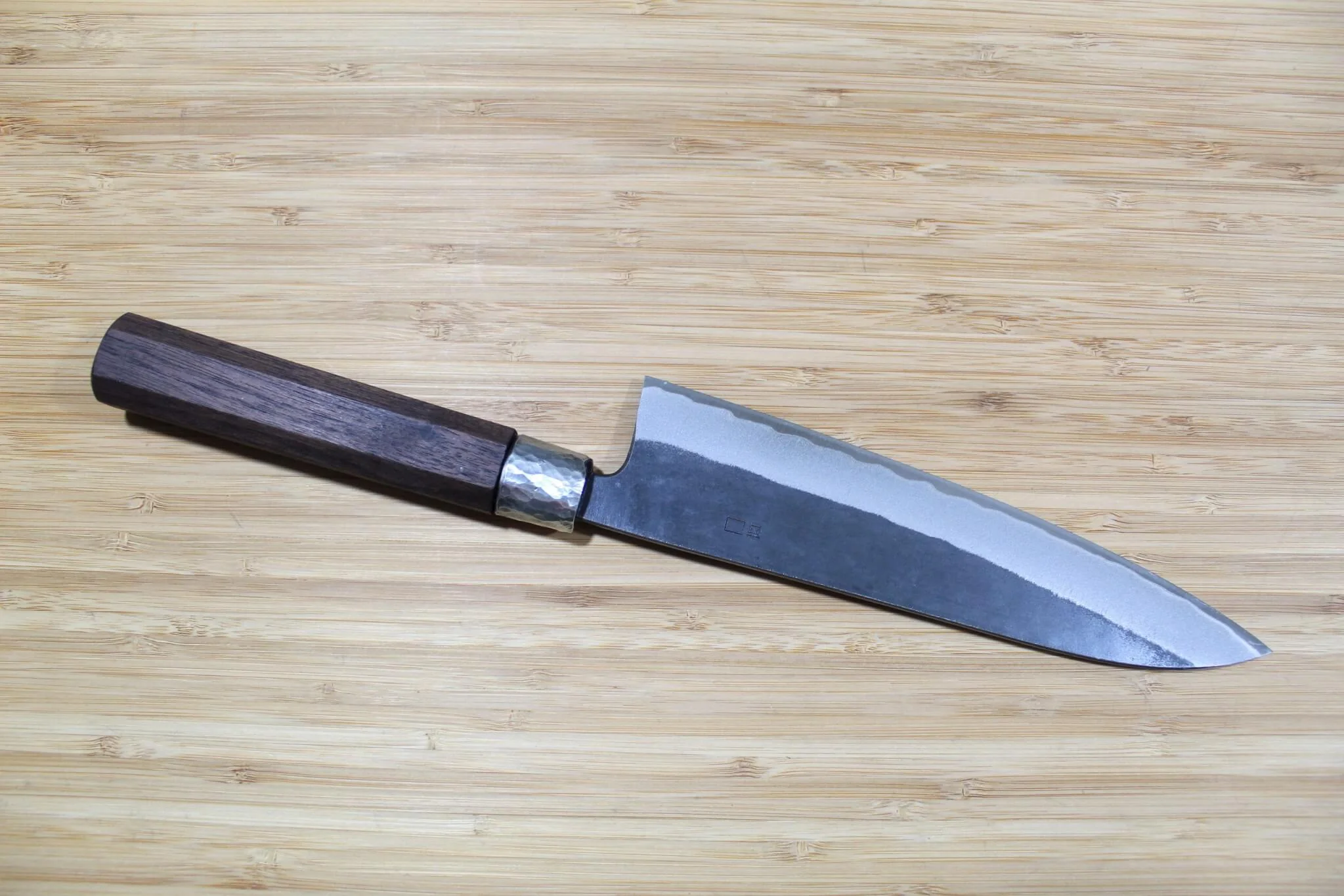 Nishiuchi Hocho Aoniko Blue Steel #2 Kurouchi Gyuto 195 mm (7.6") Walnut Handle - Image 5