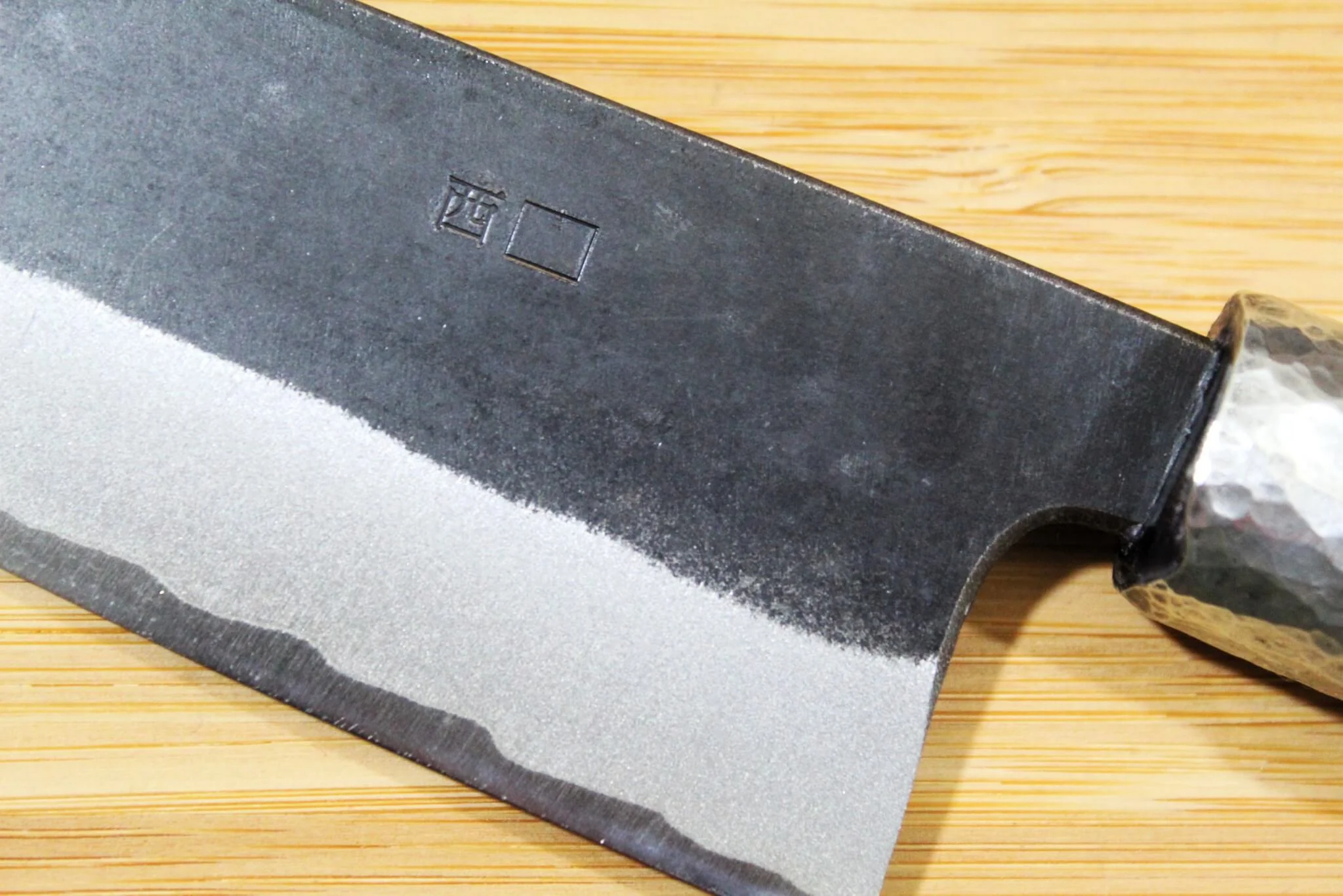 Nishiuchi Hocho Aoniko Blue Steel #2 Kurouchi Gyuto 195 mm (7.6") Walnut Handle - Image 6