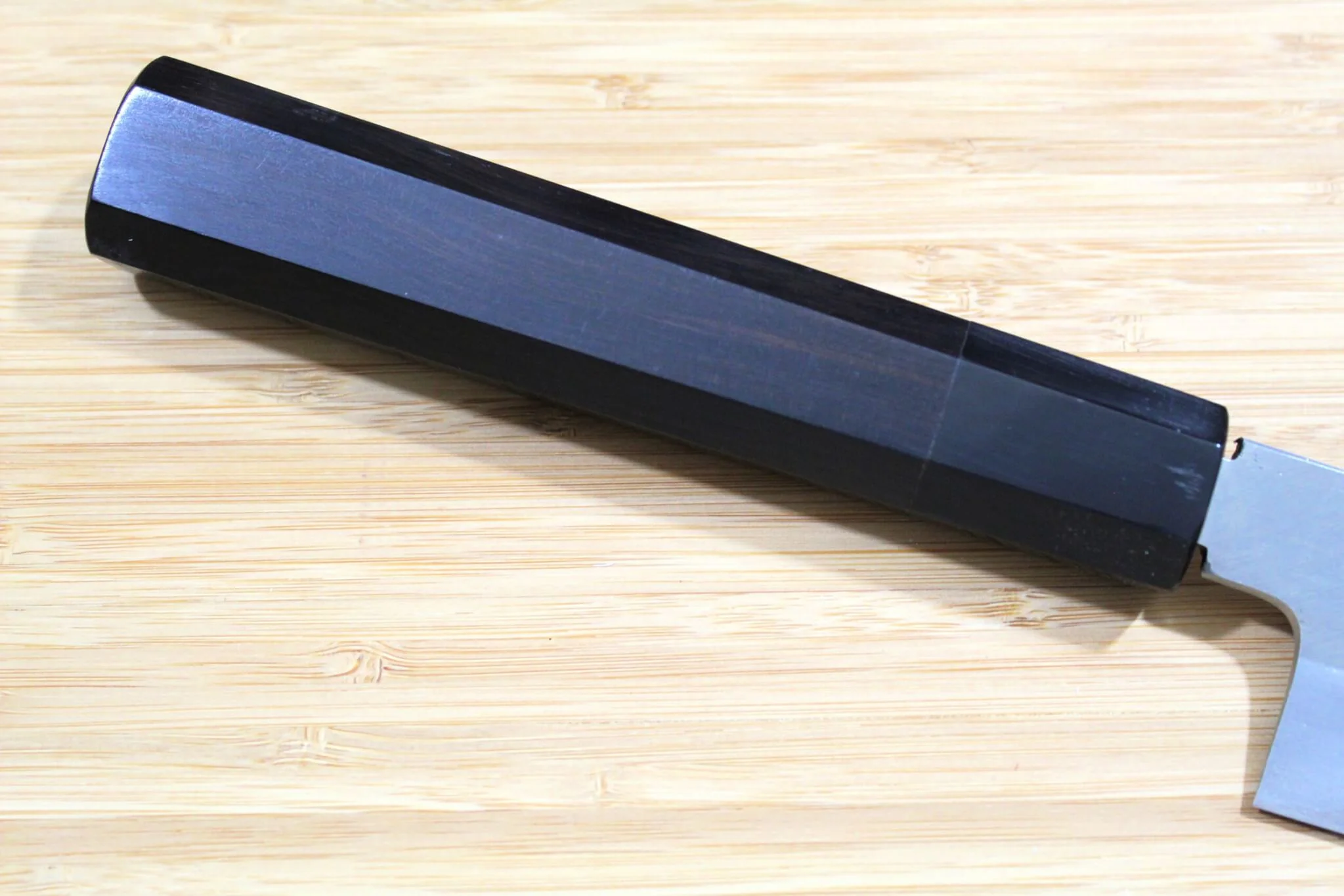 OUL Aoniko / Blue Steel #2 Gyuto 240 mm / 9.4" with Ebony Handle - Image 2