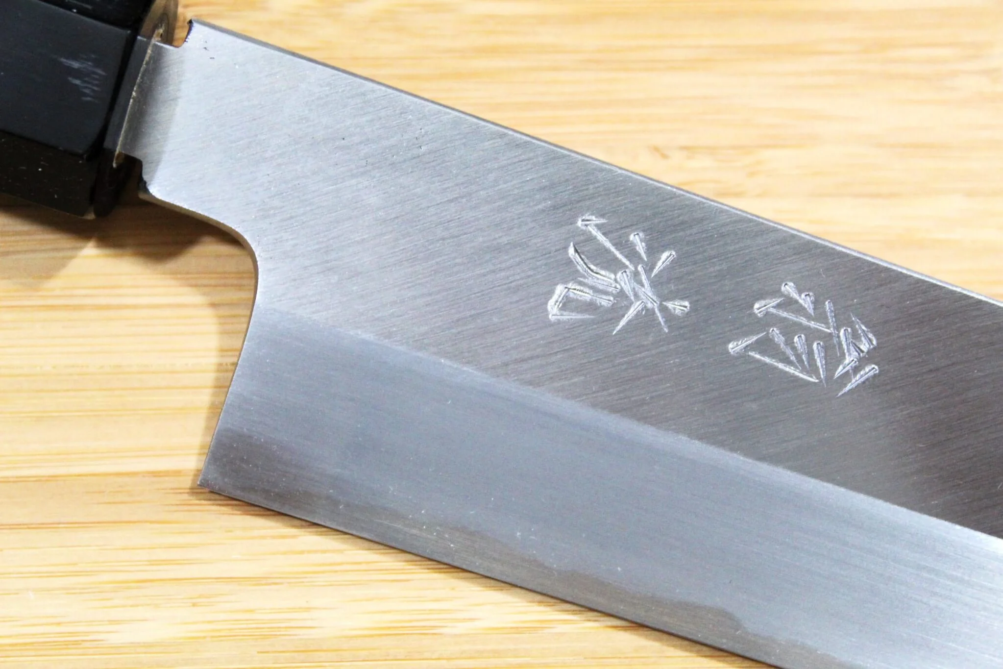 OUL Aoniko / Blue Steel #2 Gyuto 240 mm / 9.4" with Ebony Handle - Image 3