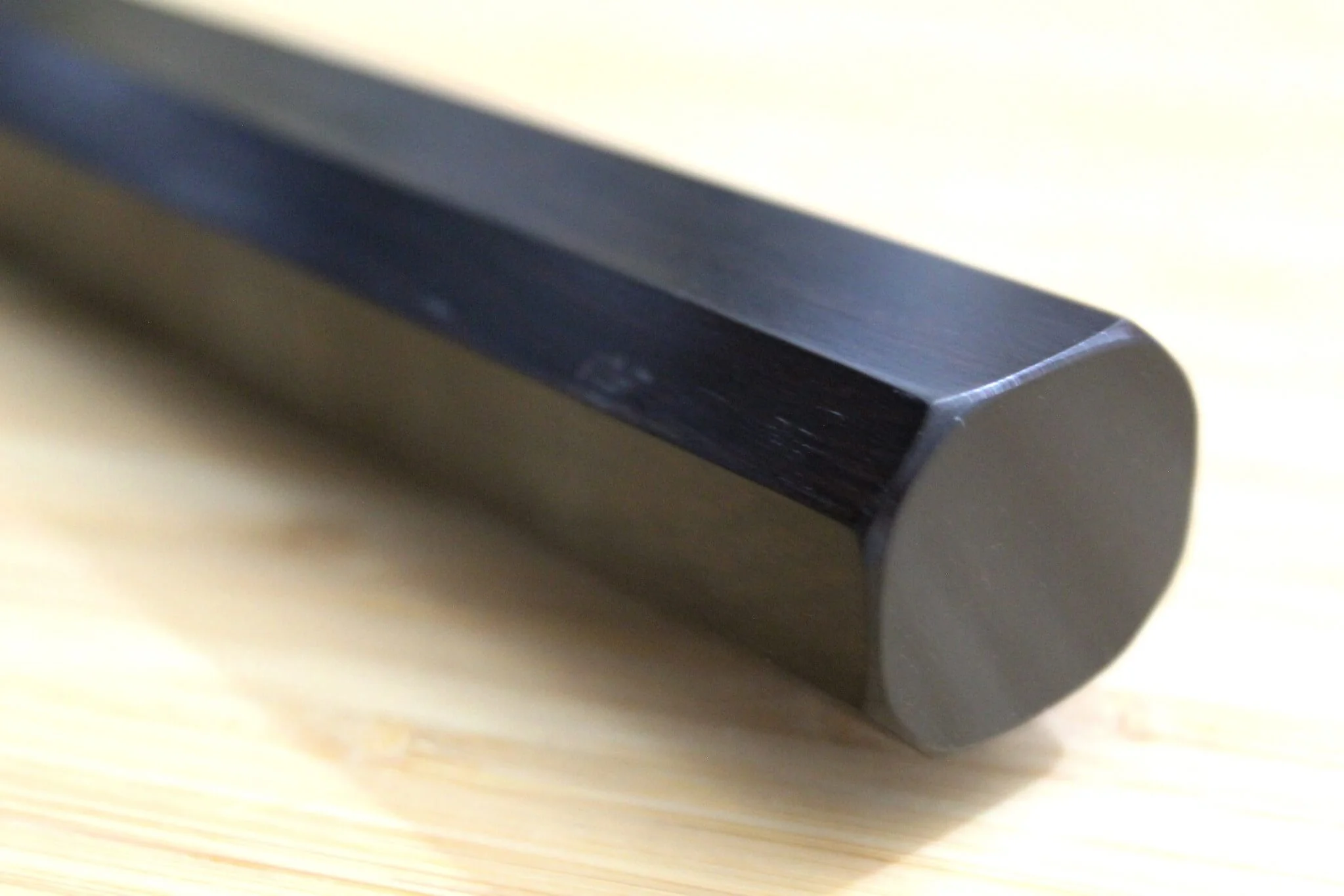 OUL Aoniko / Blue Steel #2 Gyuto 240 mm / 9.4" with Ebony Handle - Image 8