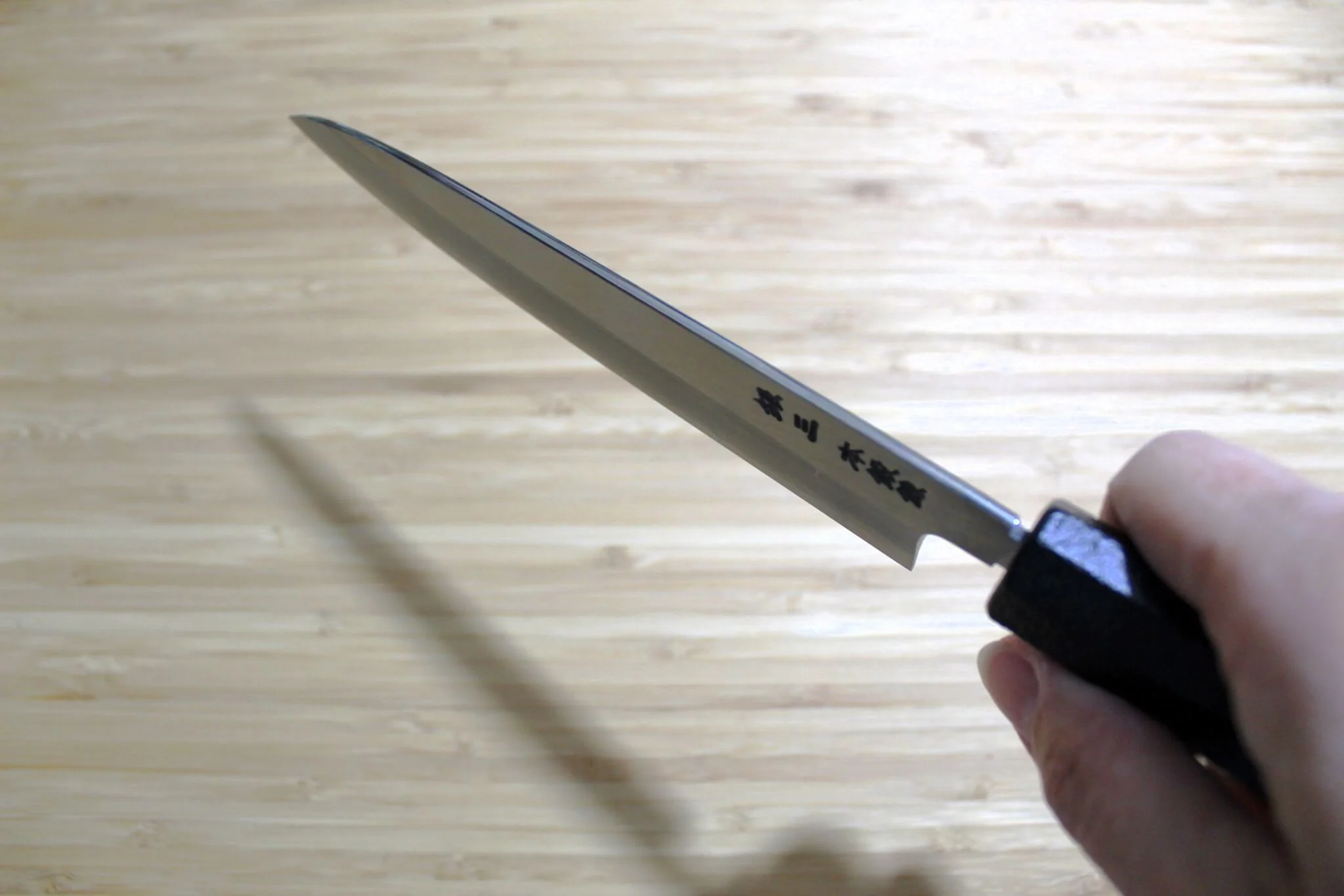 OUL Ginsan Petty 150 mm / 5.9" Black Makiji Urushi Handle - Image 11