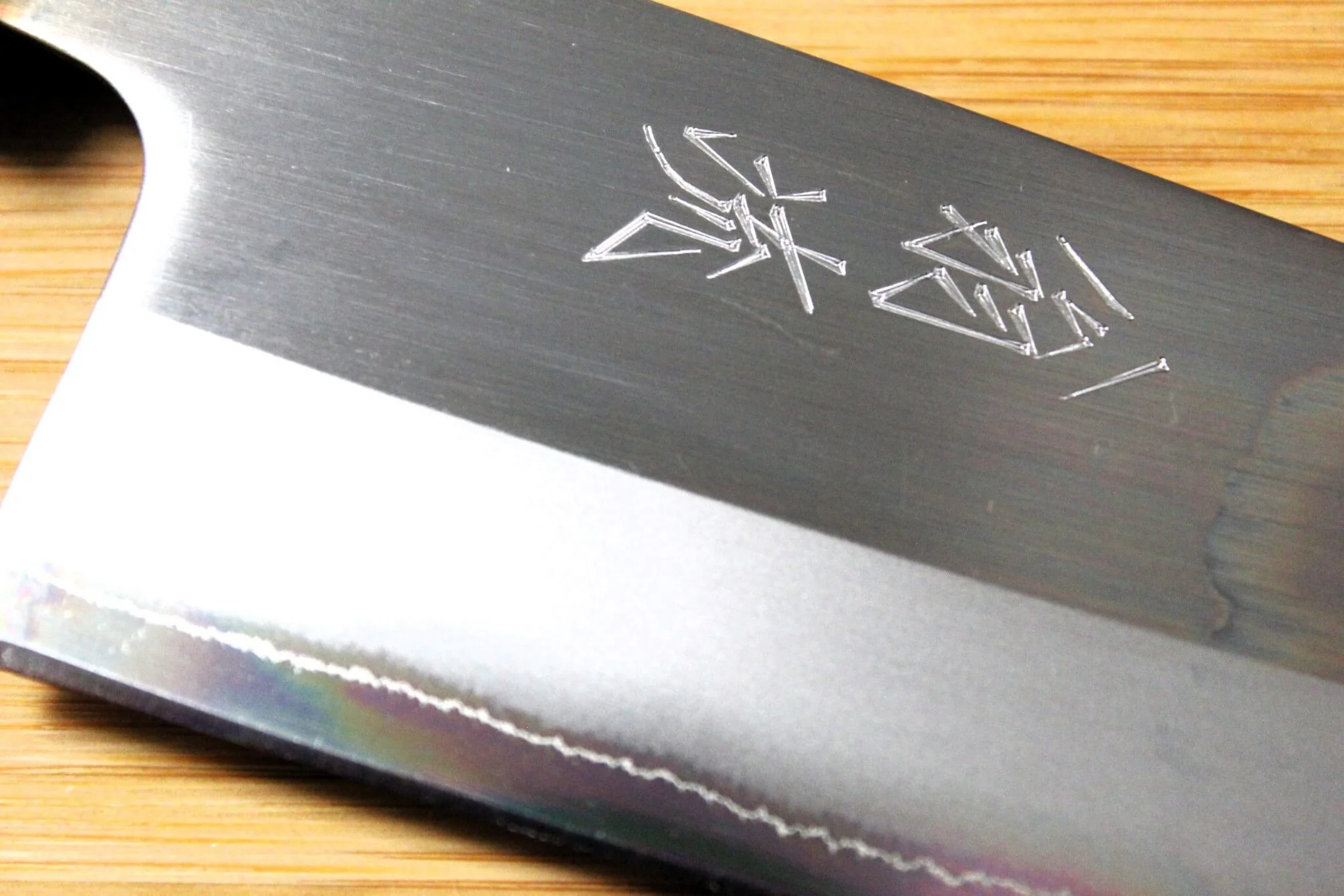 OUL Gyuto Shirogami #1 / White Steel #1 210 mm / 8.2" Burnt Oak Handle - Image 3