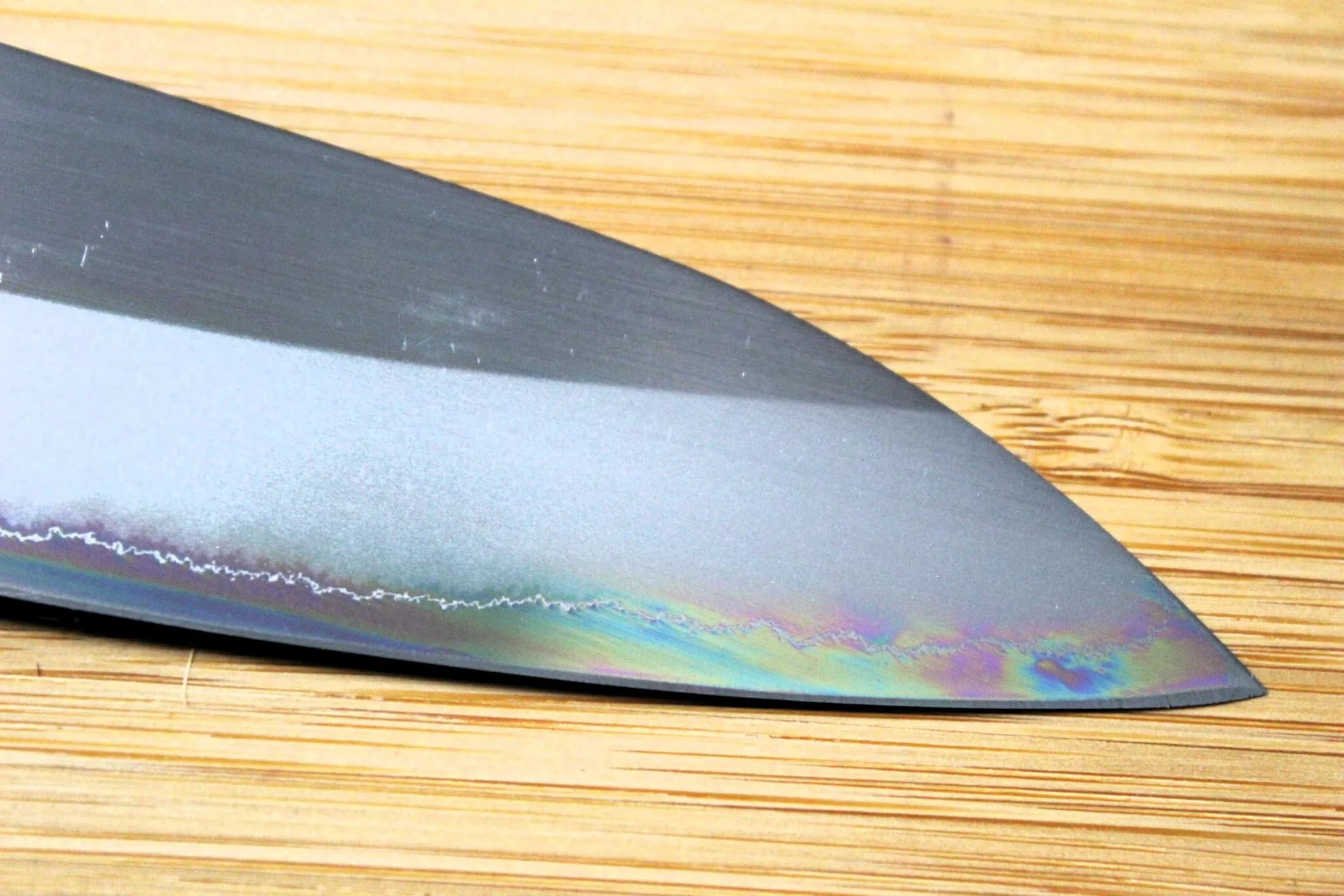 OUL Gyuto Shirogami #1 / White Steel #1 210 mm / 8.2" Burnt Oak Handle - Image 4