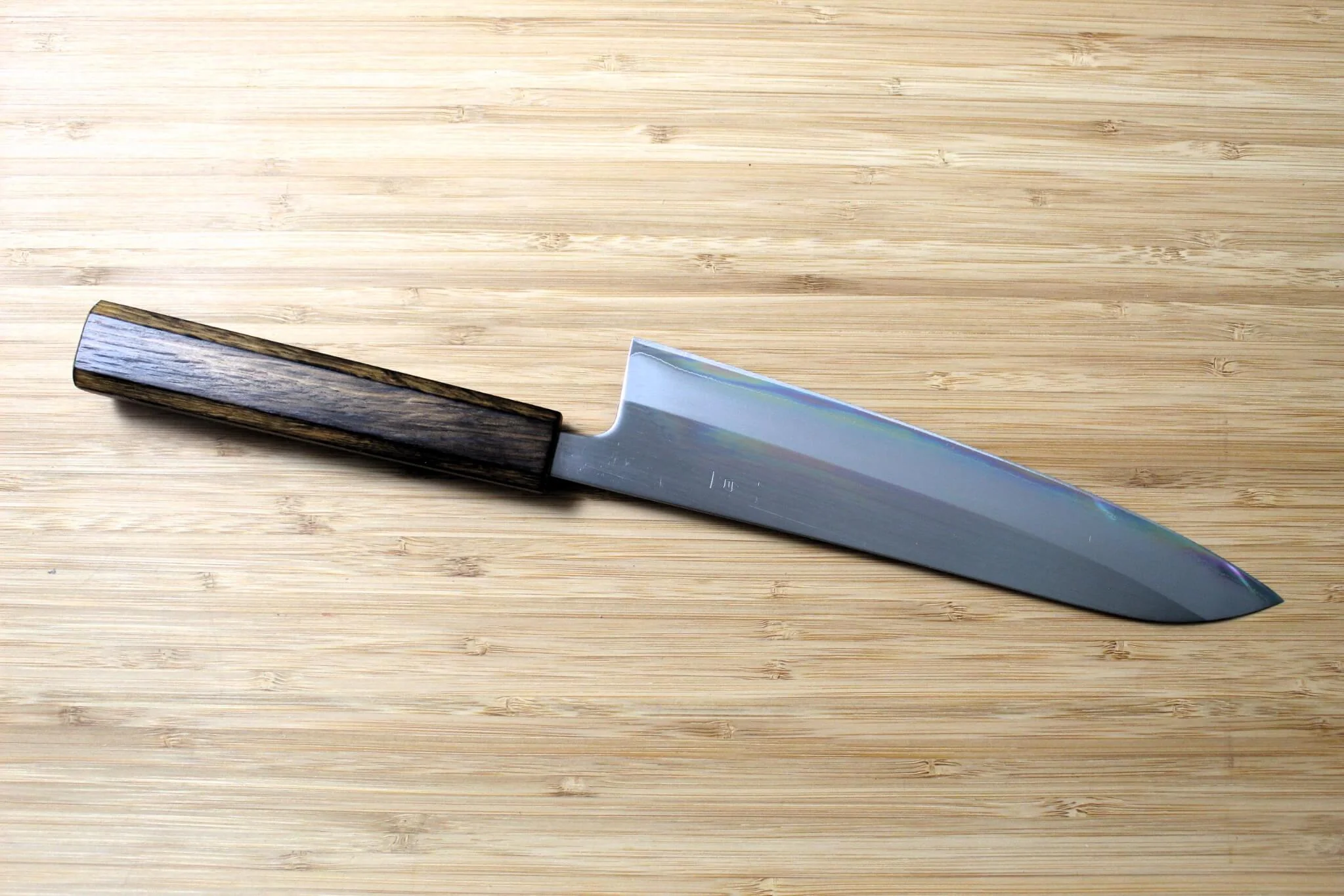 OUL Gyuto Shirogami #1 / White Steel #1 210 mm / 8.2" Burnt Oak Handle - Image 5
