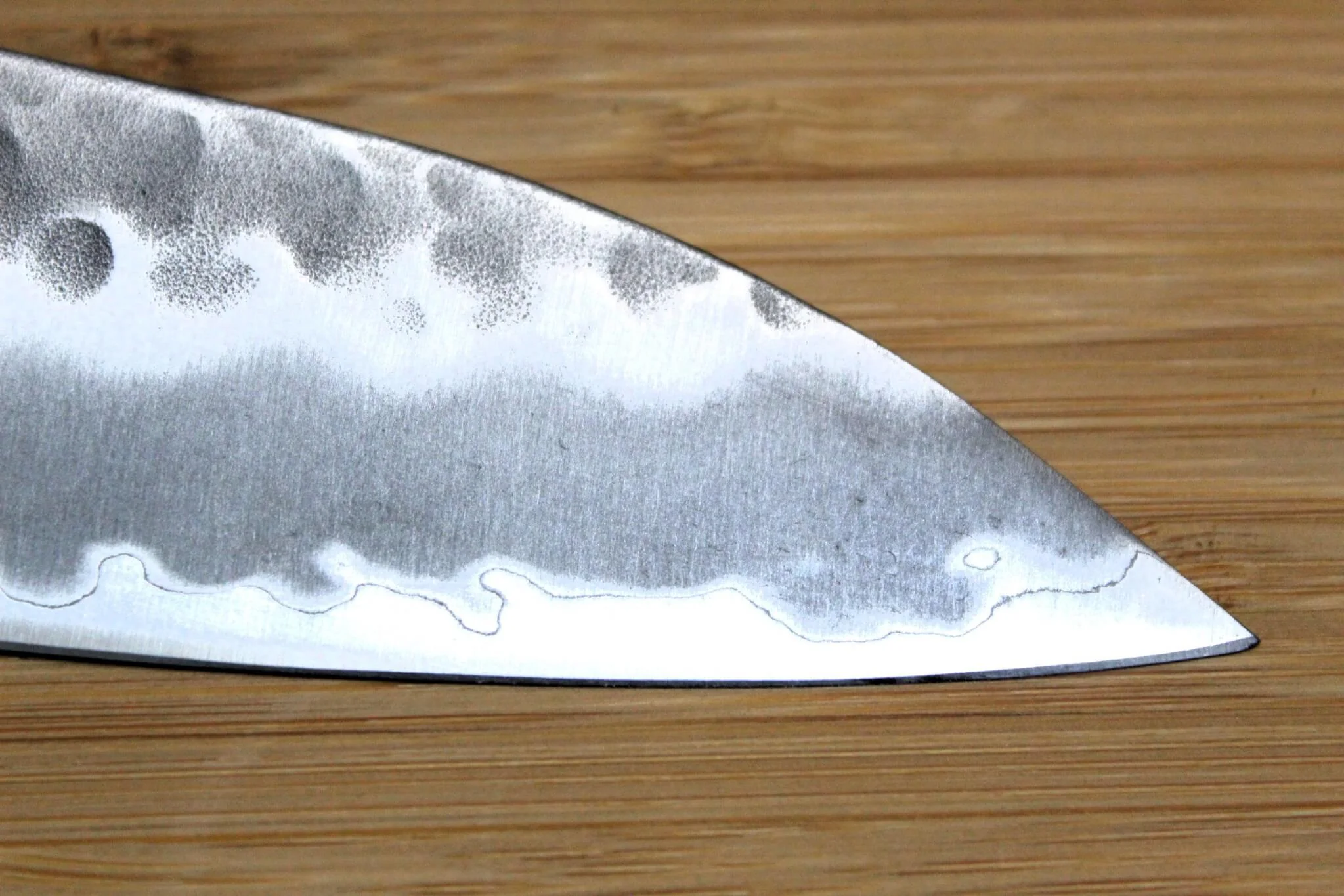 OUL Gyuto Hammered Shironiko / White Steel #2 210 mm / 8.2" Magnolia Handle - Image 4