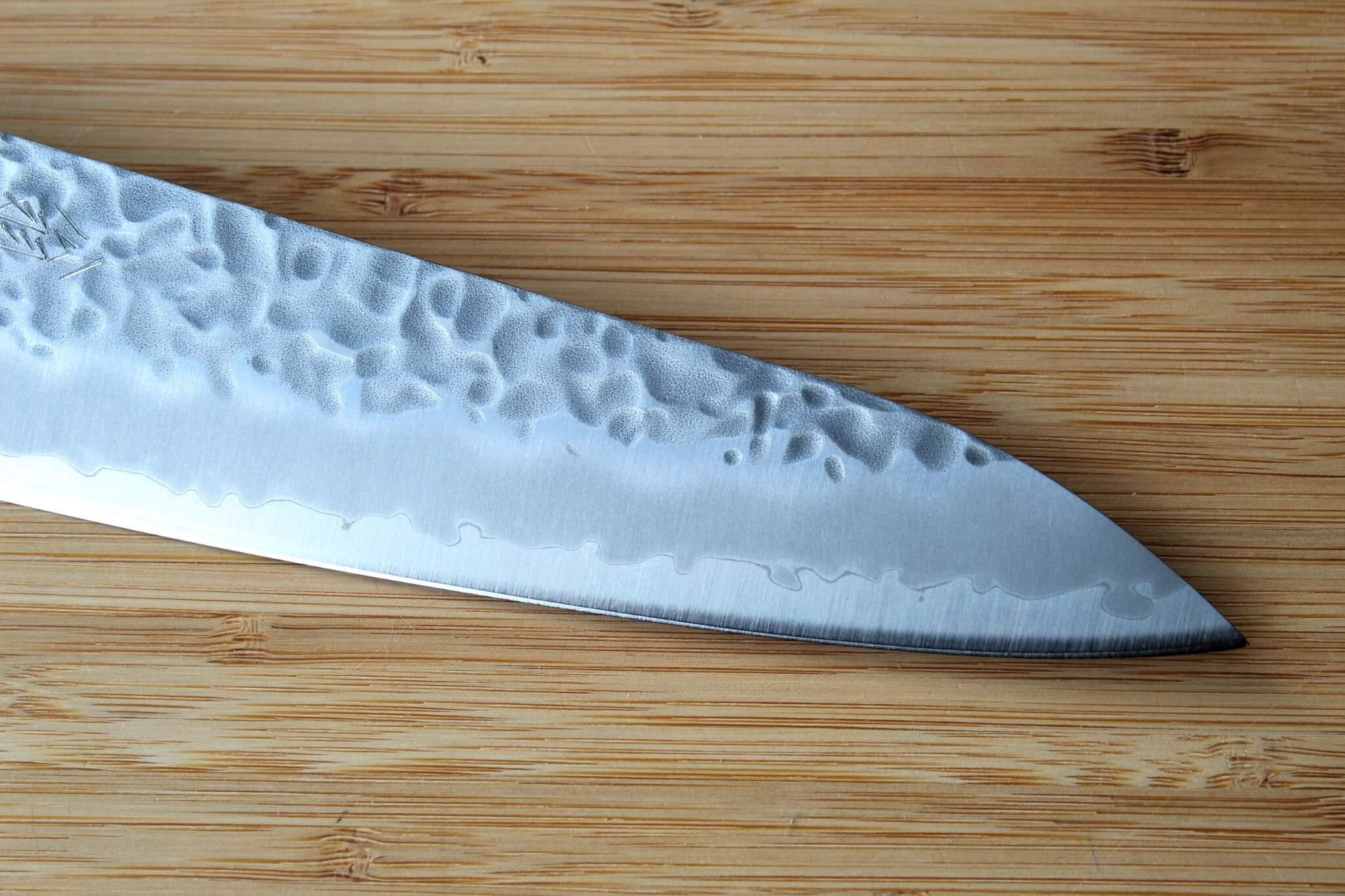 OUL Gyuto Tsuchime White Steel #1 180 mm Black Oak Handle - Image 4