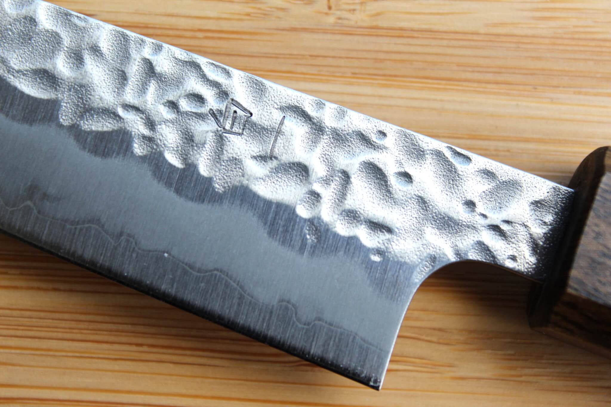OUL Gyuto Tsuchime White Steel #1 180 mm Black Oak Handle - Image 6